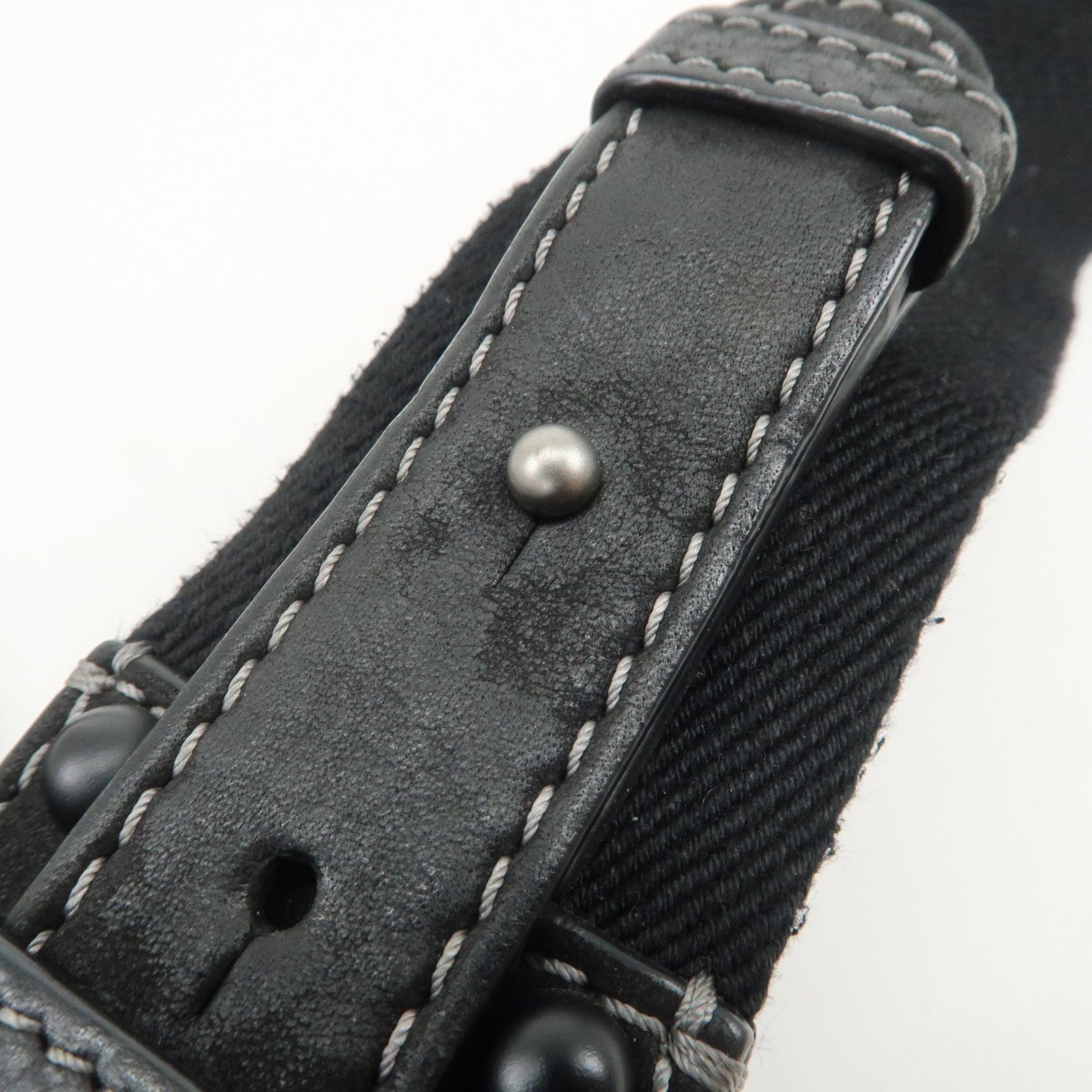 LOEWE Anagram Leather Canvas Shoulder Bag Crossbody Black