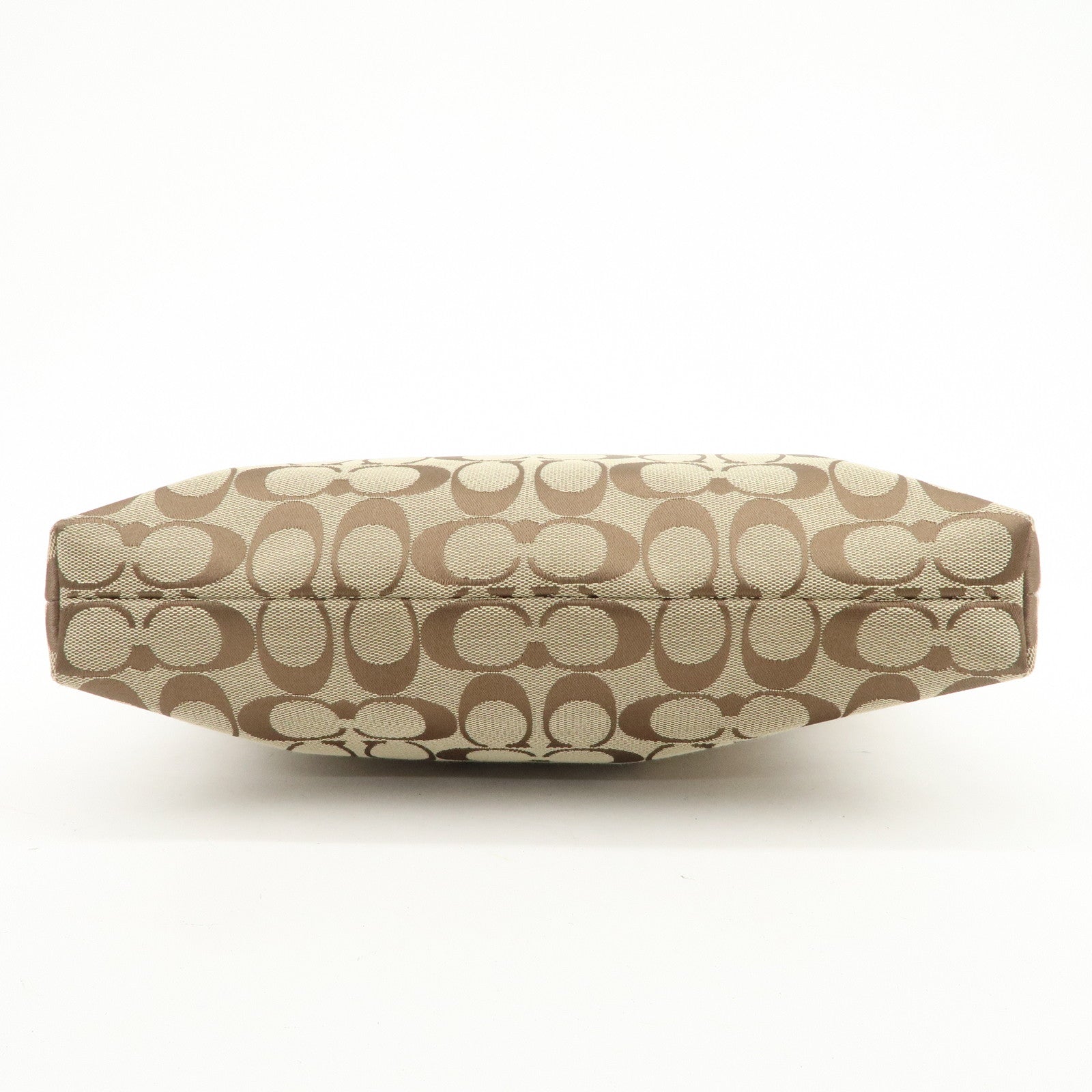 COACH Signature Set of 3 Shoulder Bag Hand Bag Beige Brown Gold