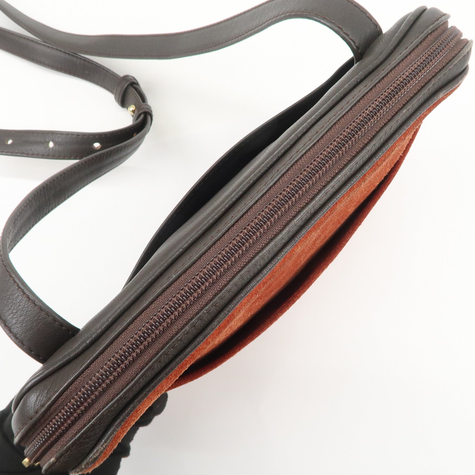 LOEWE Anagram Suede Leather Shoulder Bag Crossbody Bag Brown