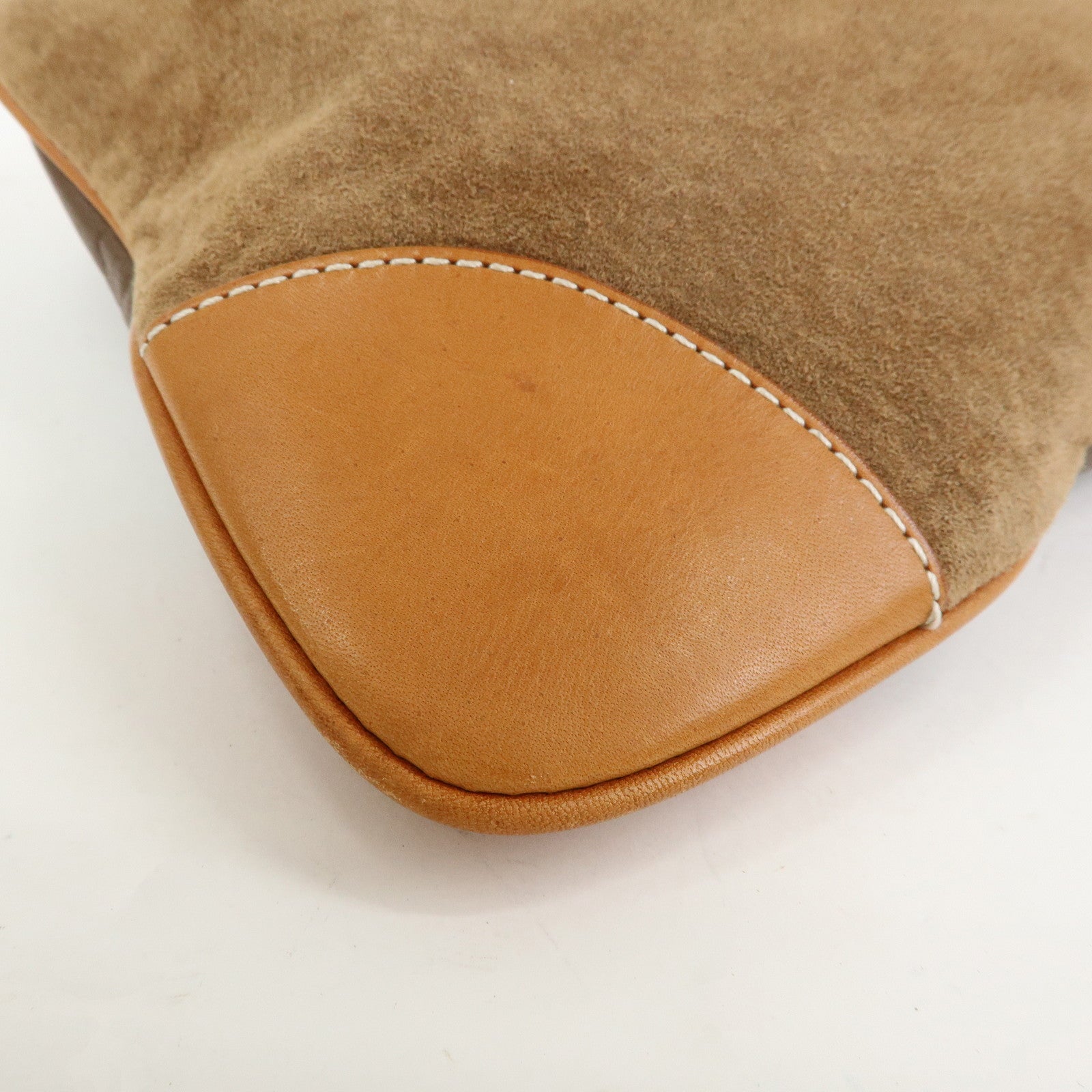 BURBERRY Blue Label Suede Leather Shoulder Bag Crossbody Bag Brown