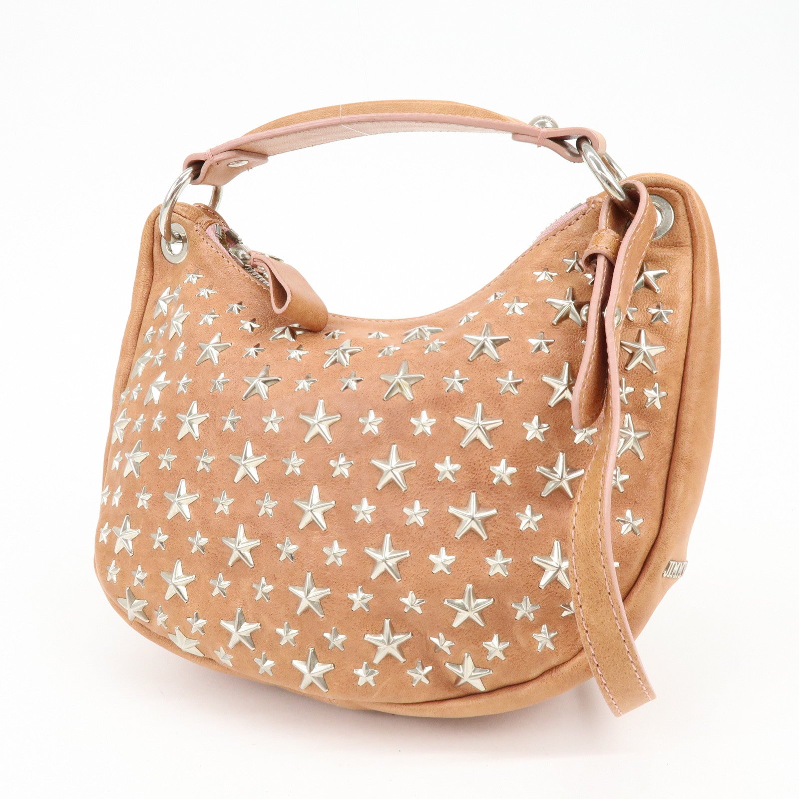 JIMMY CHOO Leather Star Studs Sky 2Way Bag Hand Bag Shoulder Bag