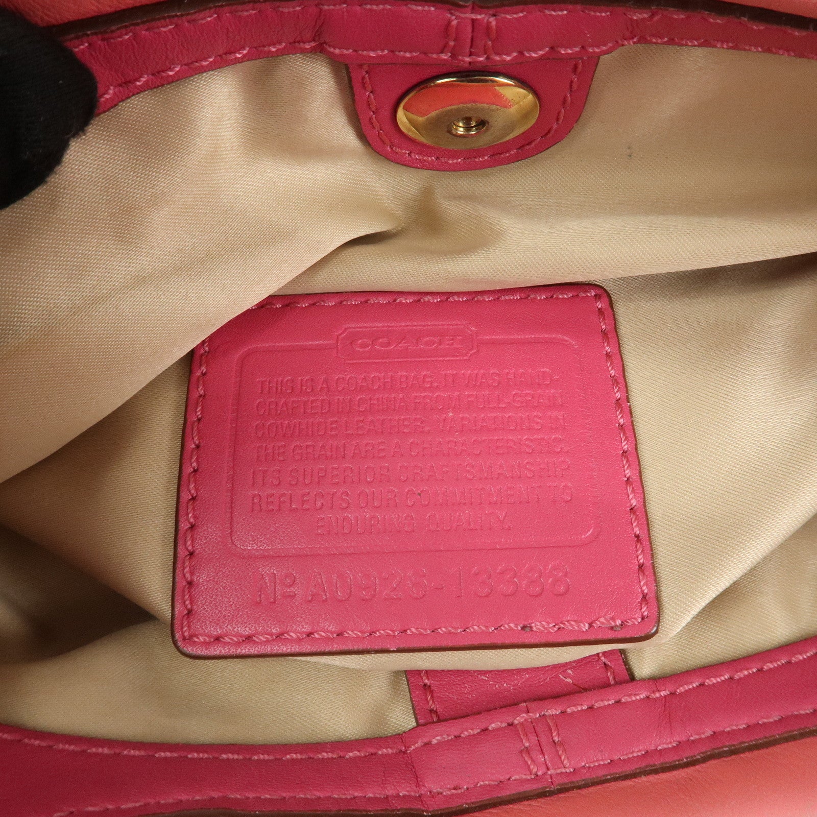 COACH Signature Set of 3 Silk Canvas Leather Hand Bag Pouch Pink