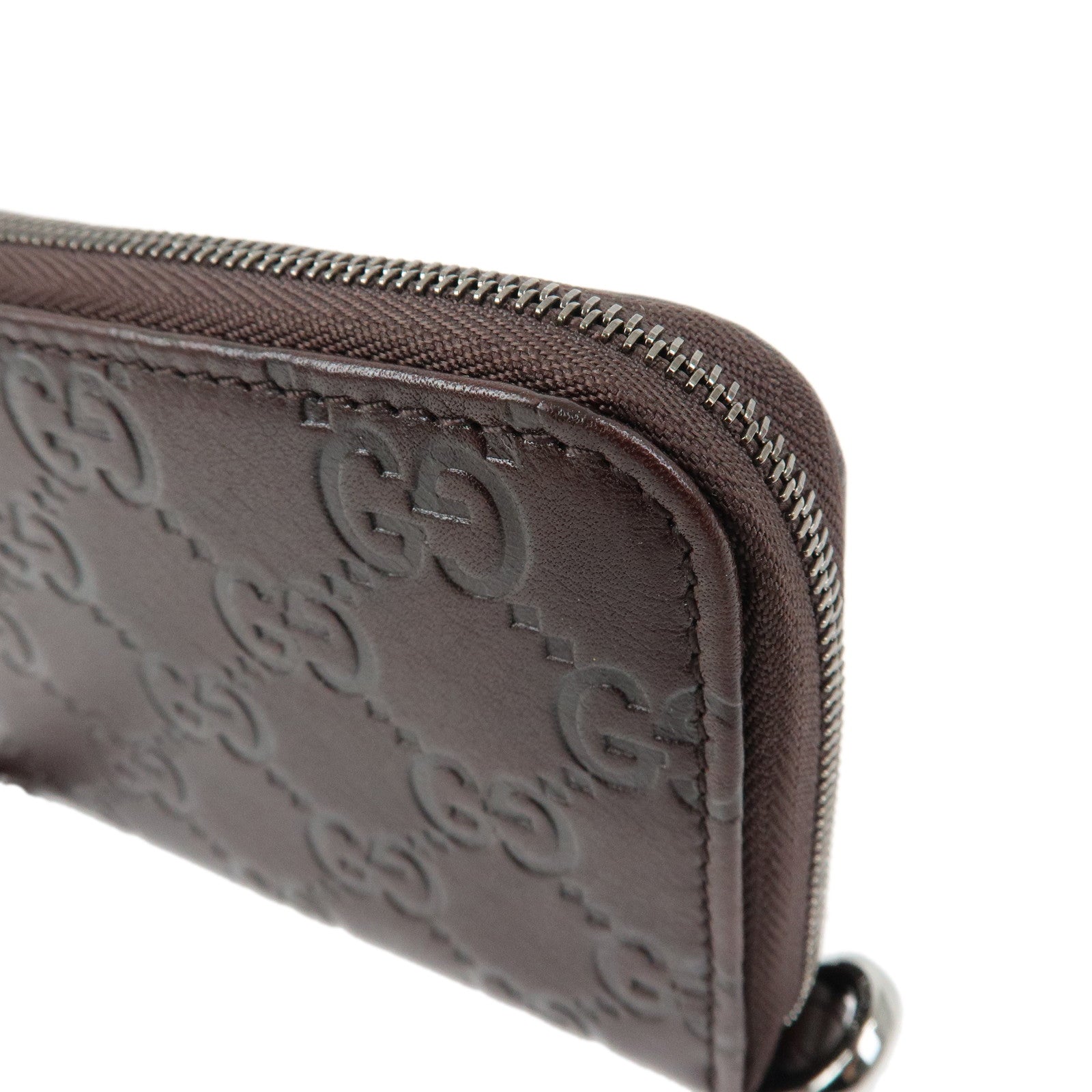 GUCCI Guccissima Leather Compact Wallet Dark Brown 162850