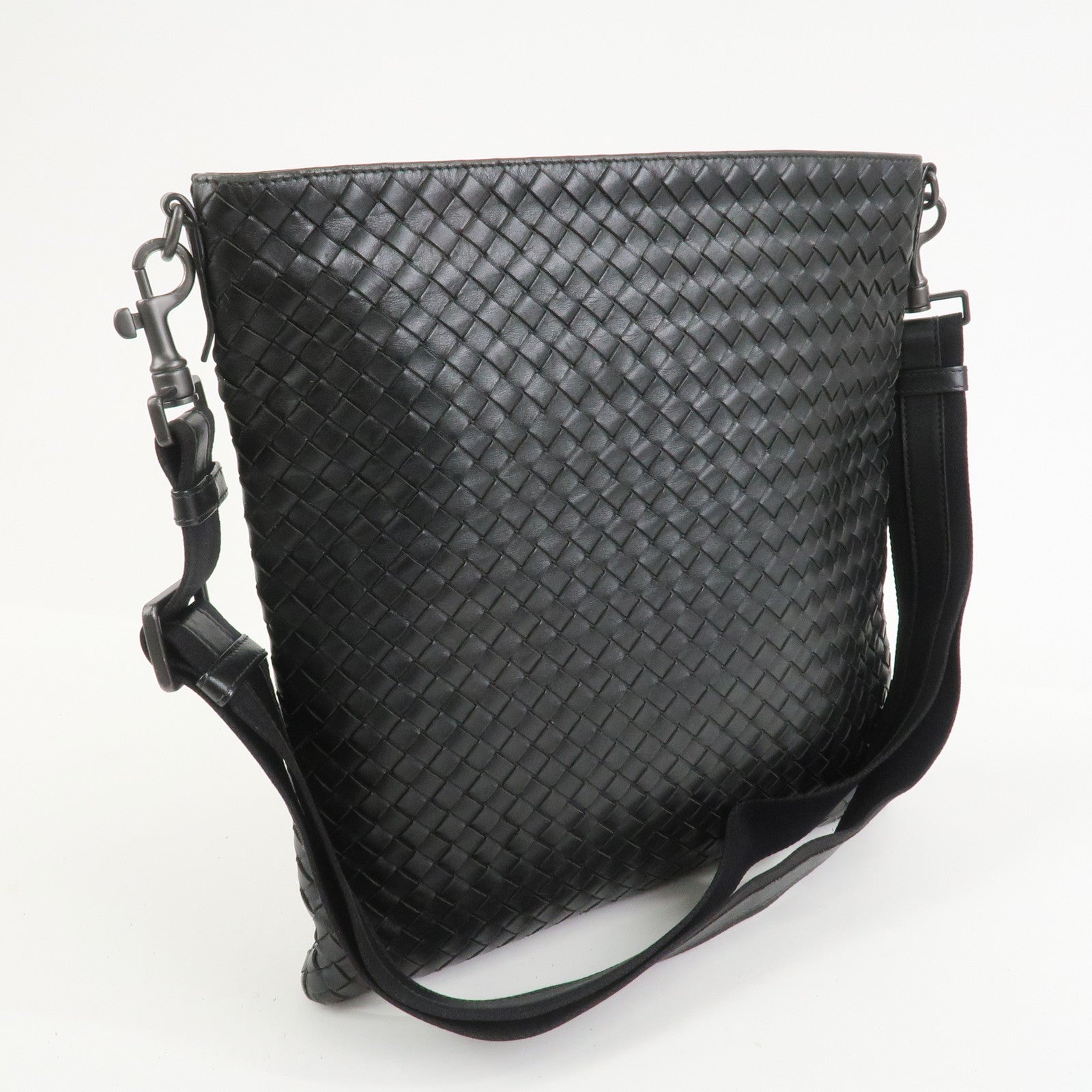 BOTTEGA VENETA Intrecciato Shoulder Bag Crossbody Bag Black 276356