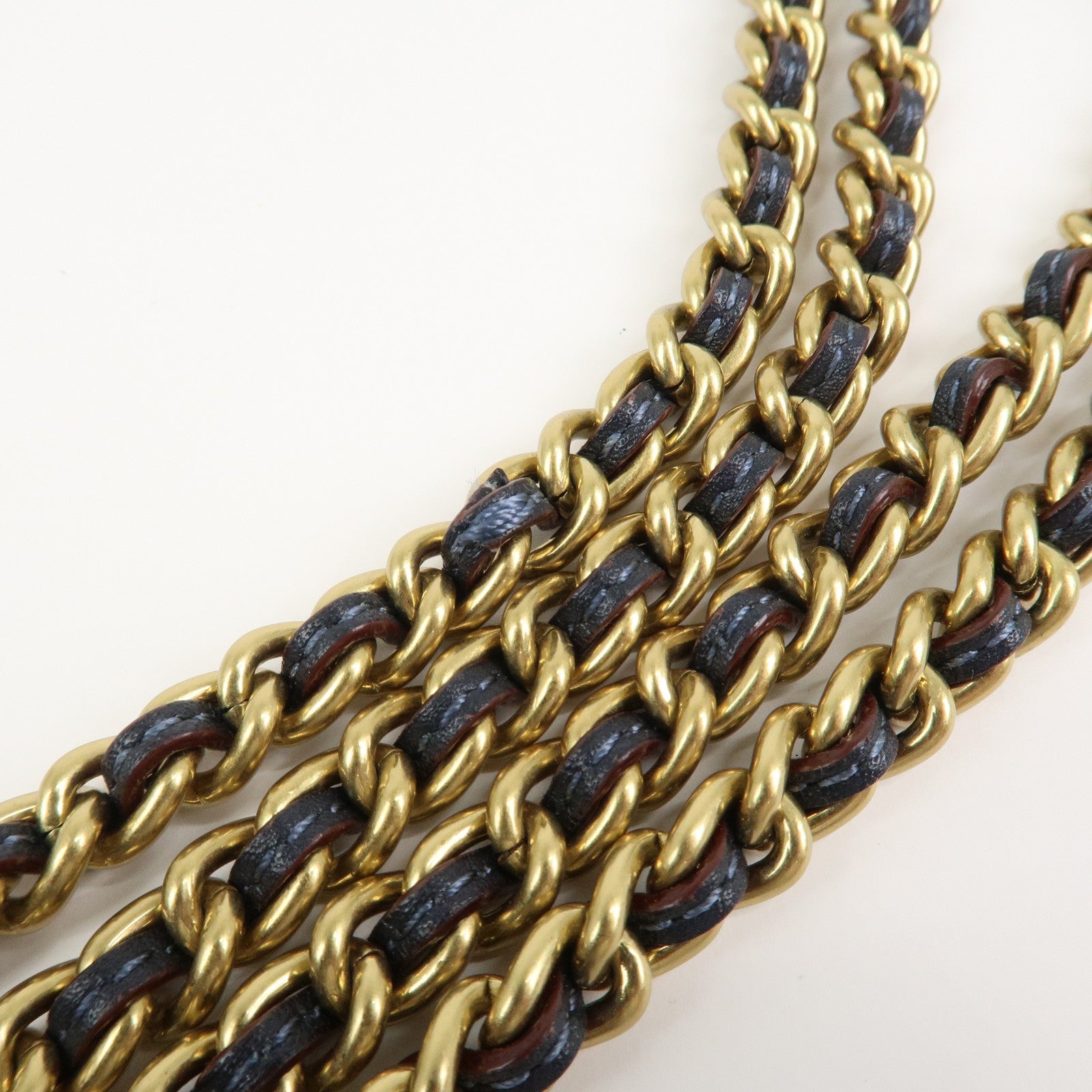 COACH Denim Leather Chain Shoulder Bag Crossbody Bag Hand Bag Blue