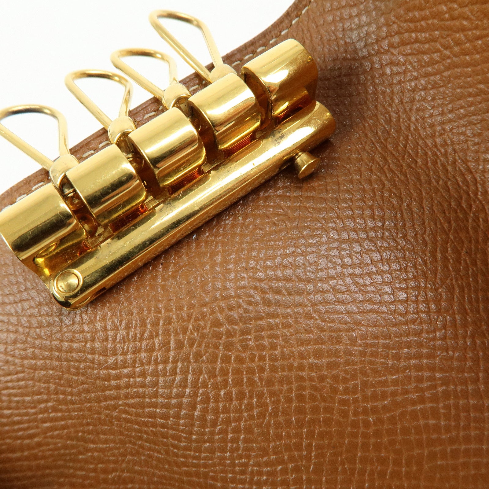 HERMES Beau Epsom Etui Cles 4 Key Case Key Holder □C Stamped Gold