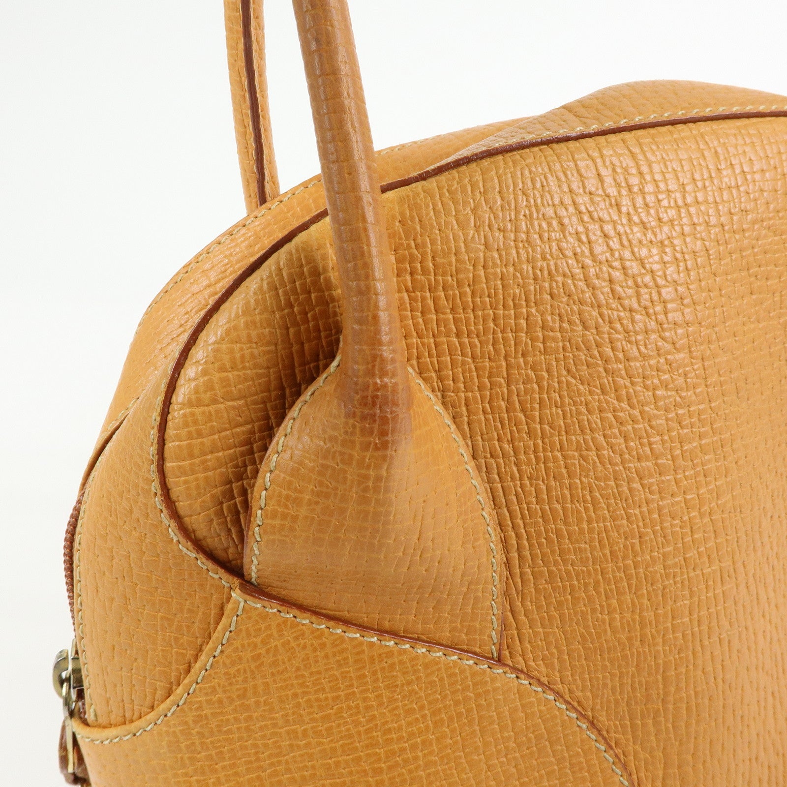 LOEWE Logo Embossed Leather Hand Bag Shoulder Bag Camel