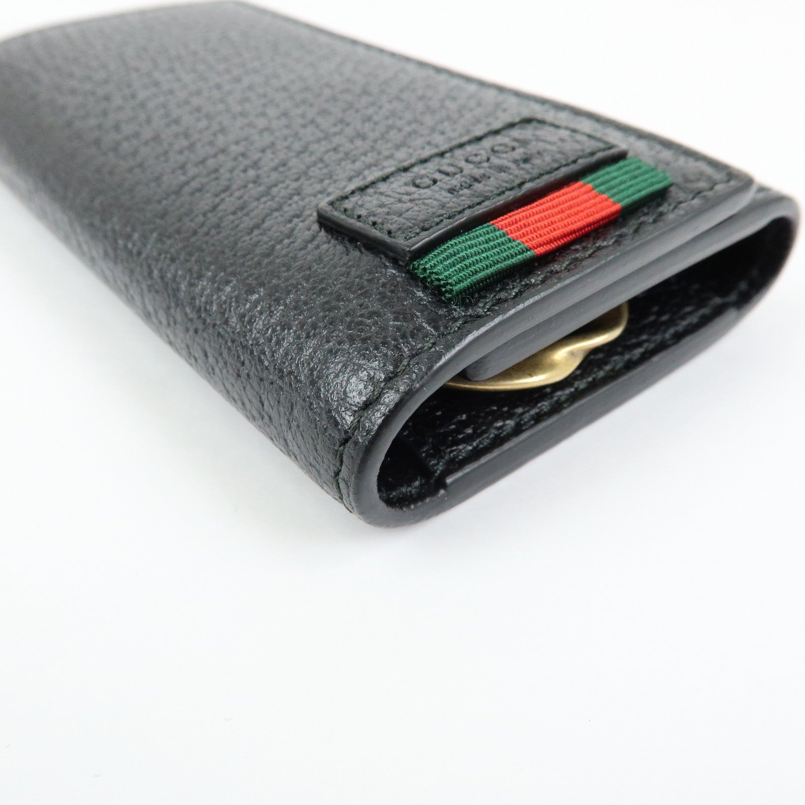 GUCCI Sherry Leather 6 Ring Key Case Key Holder Black 435297