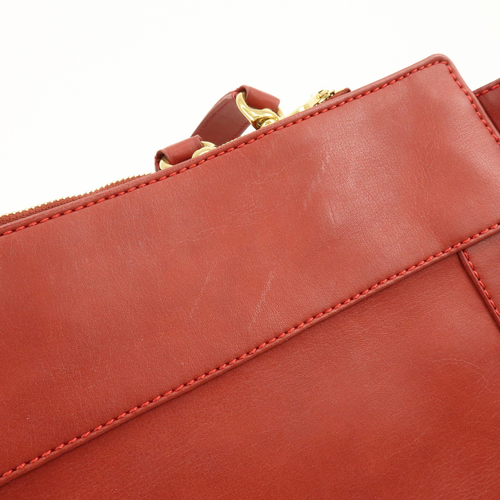 Chloe Eden Leather Shoulder Bag Hand Bag Tote Bag Red