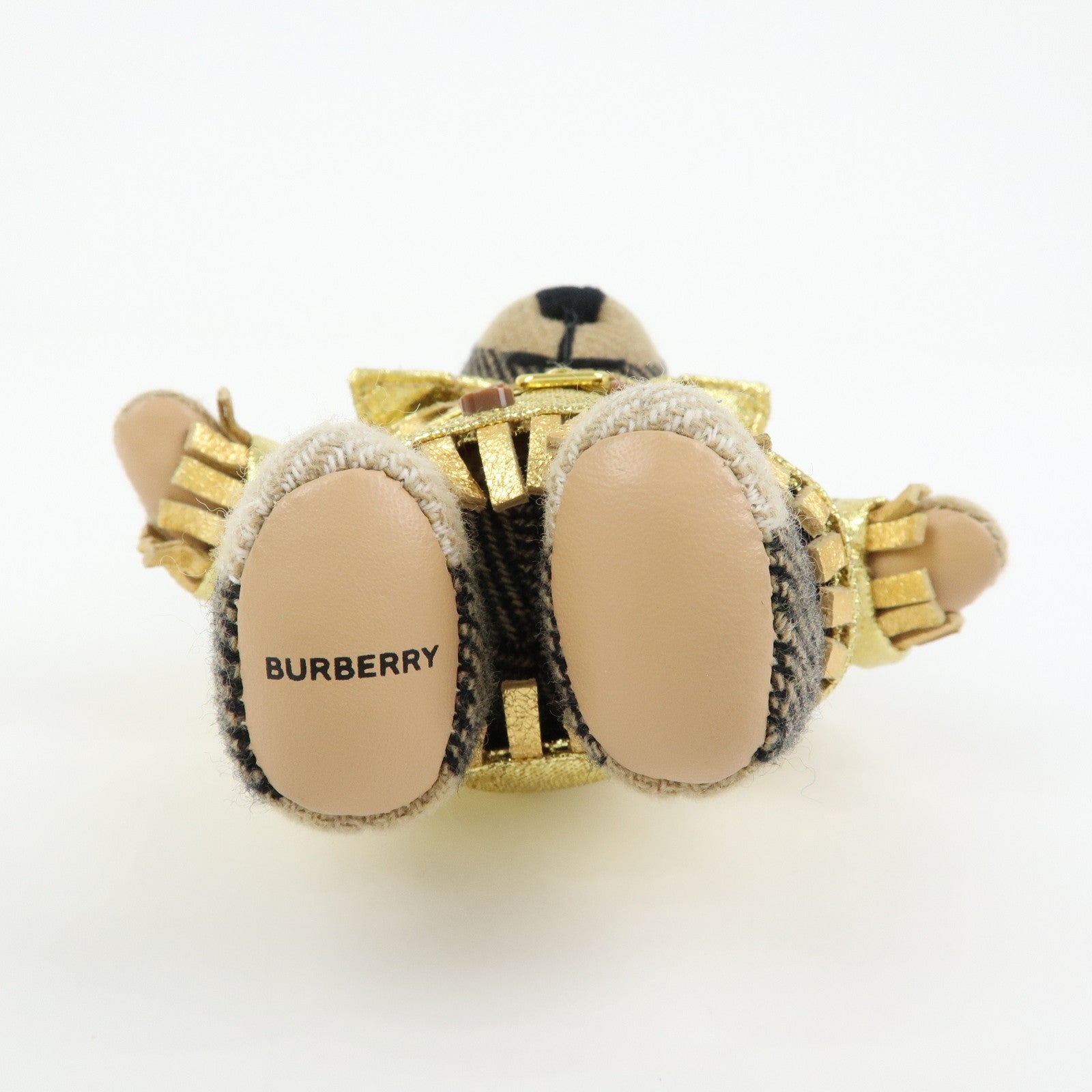 BURBERRY Thomas Bear Nova Plaid Canvas Leather Bag Charm Key Holder