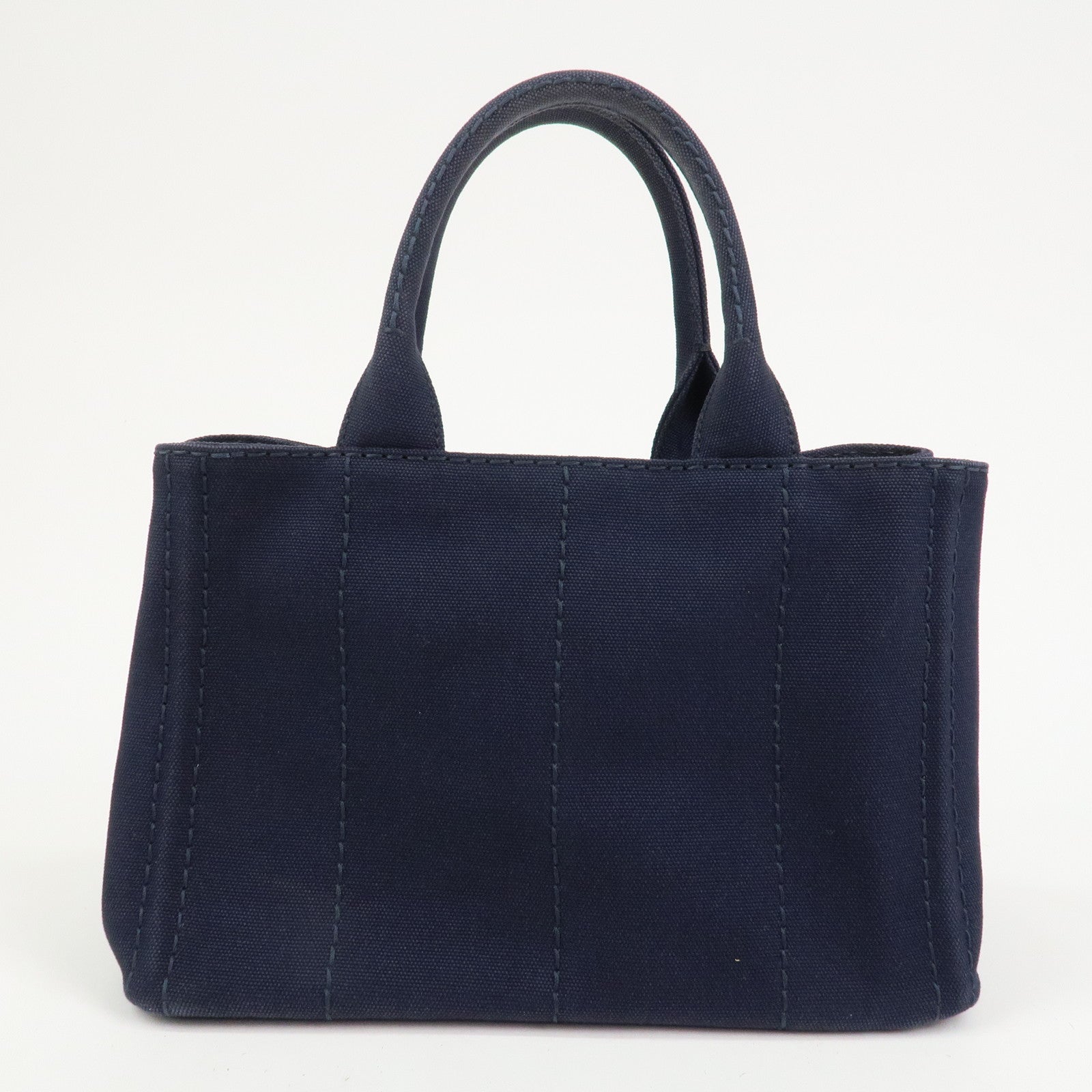 PRADA Logo Canapa Mini Canvas 2Way Bag Hand Bag Navy 1BG439