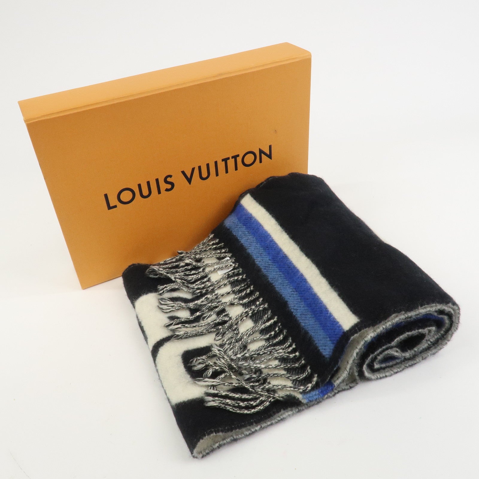 Louis Vuitton Echarpe LV Forward Cashmere Wool Scarf Black M73439