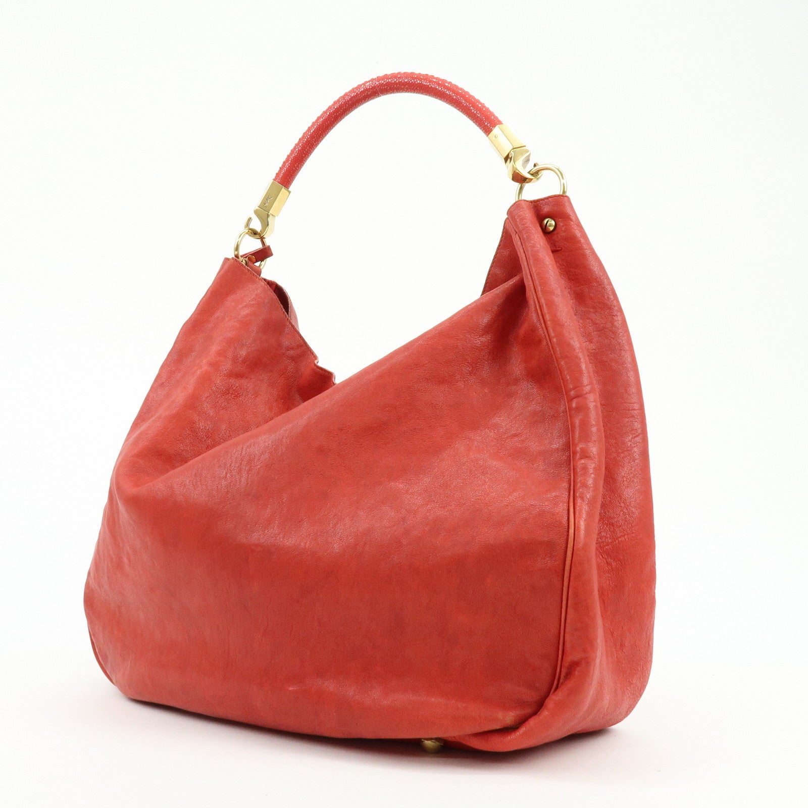 Saint Laurent Paris Roadie Leather Shoulder Bag Red 228840