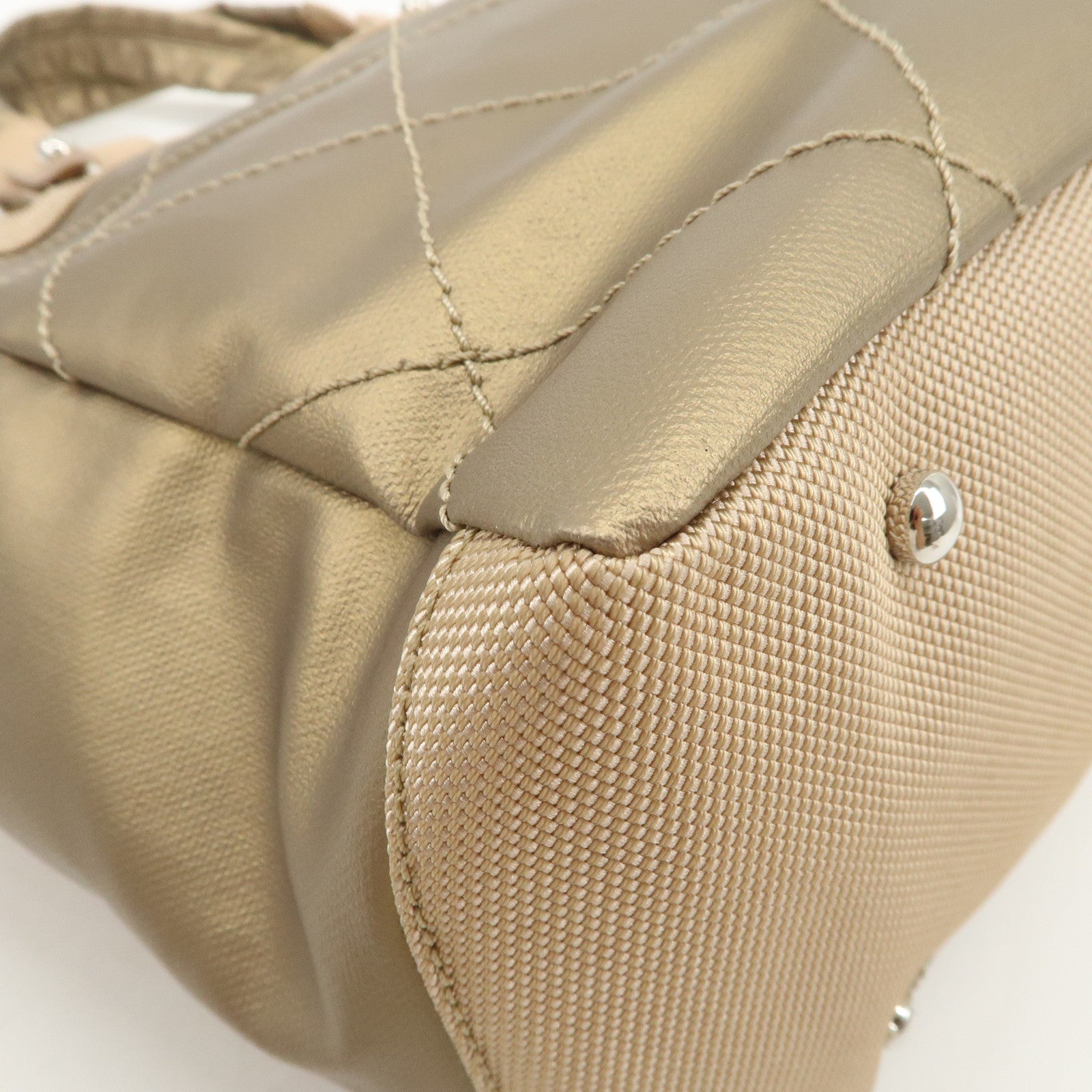 CHANEL Paris Biarritz MM PVC Canvas Tote Bag Hand Bag Beige A34209