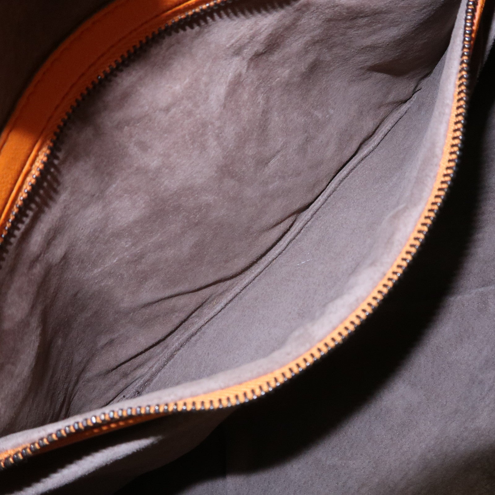 BOTTEGA VENETA Hobo Leather Cotton Shoulder Bag Orange Yellow