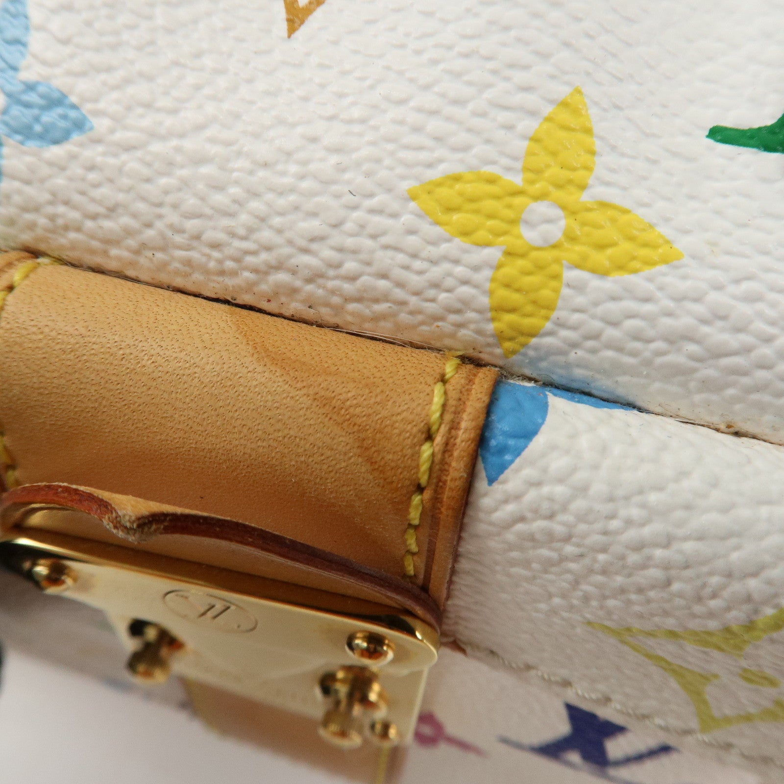 Louis Vuitton Monogram Multicolor Speedy 30 Hand Bag Blanc M92643 Used