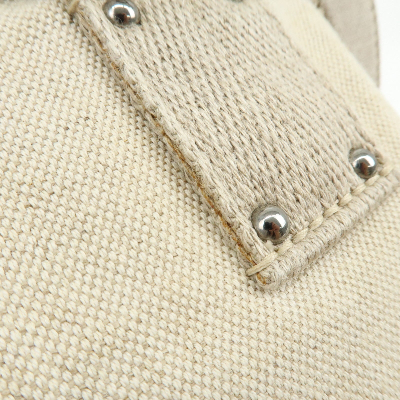 PRADA Denim Boston Bag Hand Bag Natural BN1886