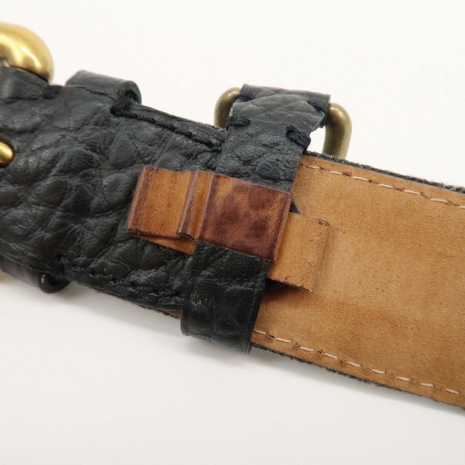 Louis Vuitton Monogram Denim Ceinture Belt 80/32 Noir Black M6972