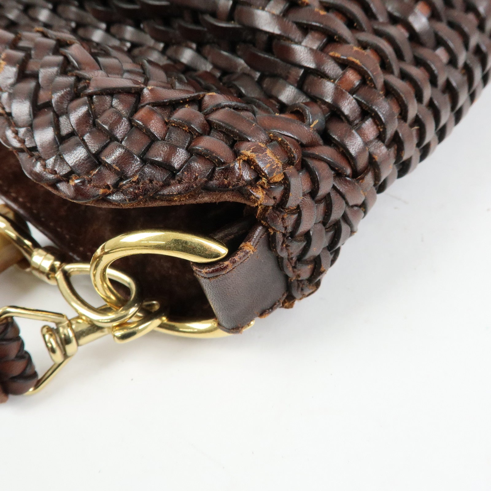 GUCCI Bamboo Leather 2Way Bag Hand Bag Shoulder Bag Brown 001.2404
