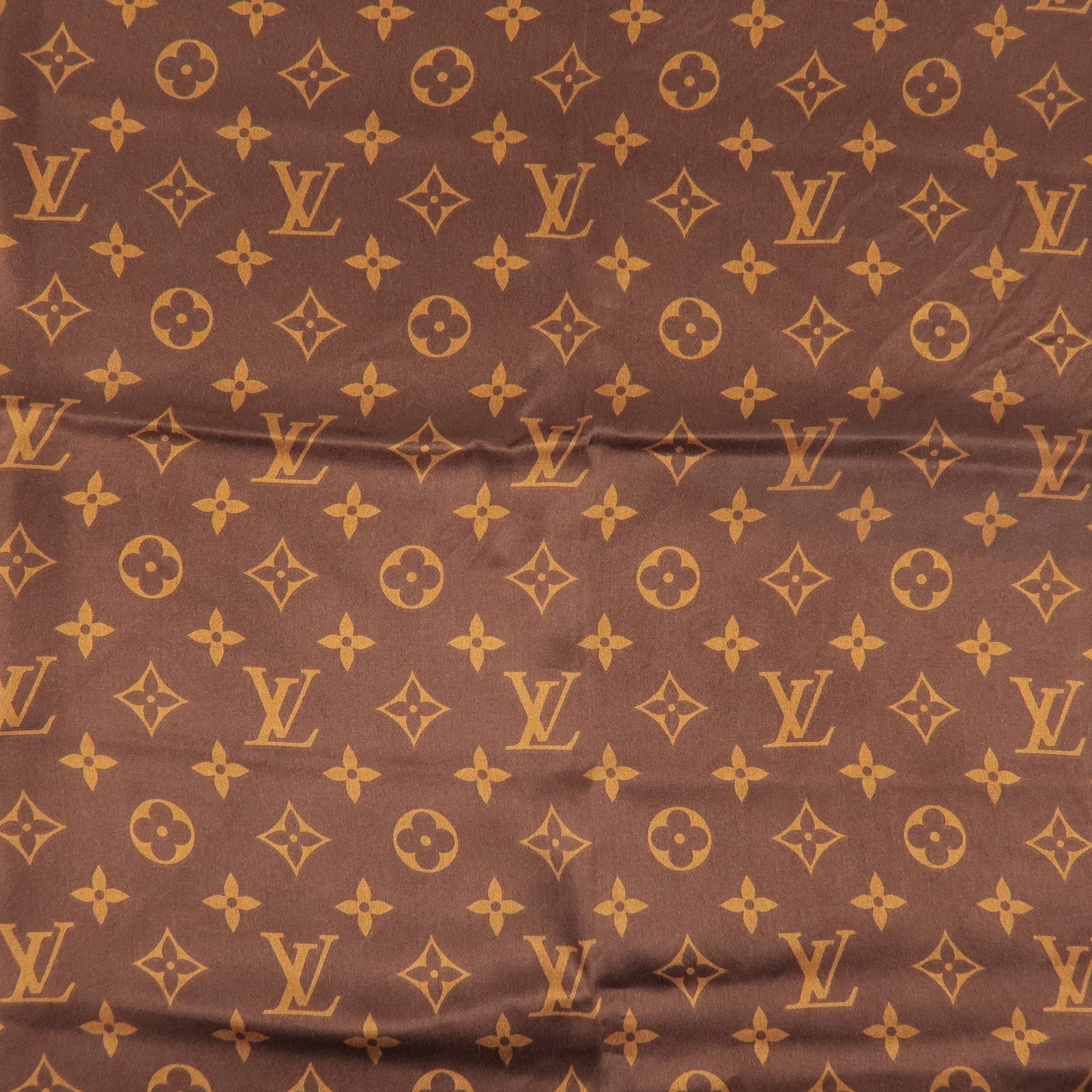 Louis Vuitton Monogram 100% Silk Scarf 65x65 Leopard Brown