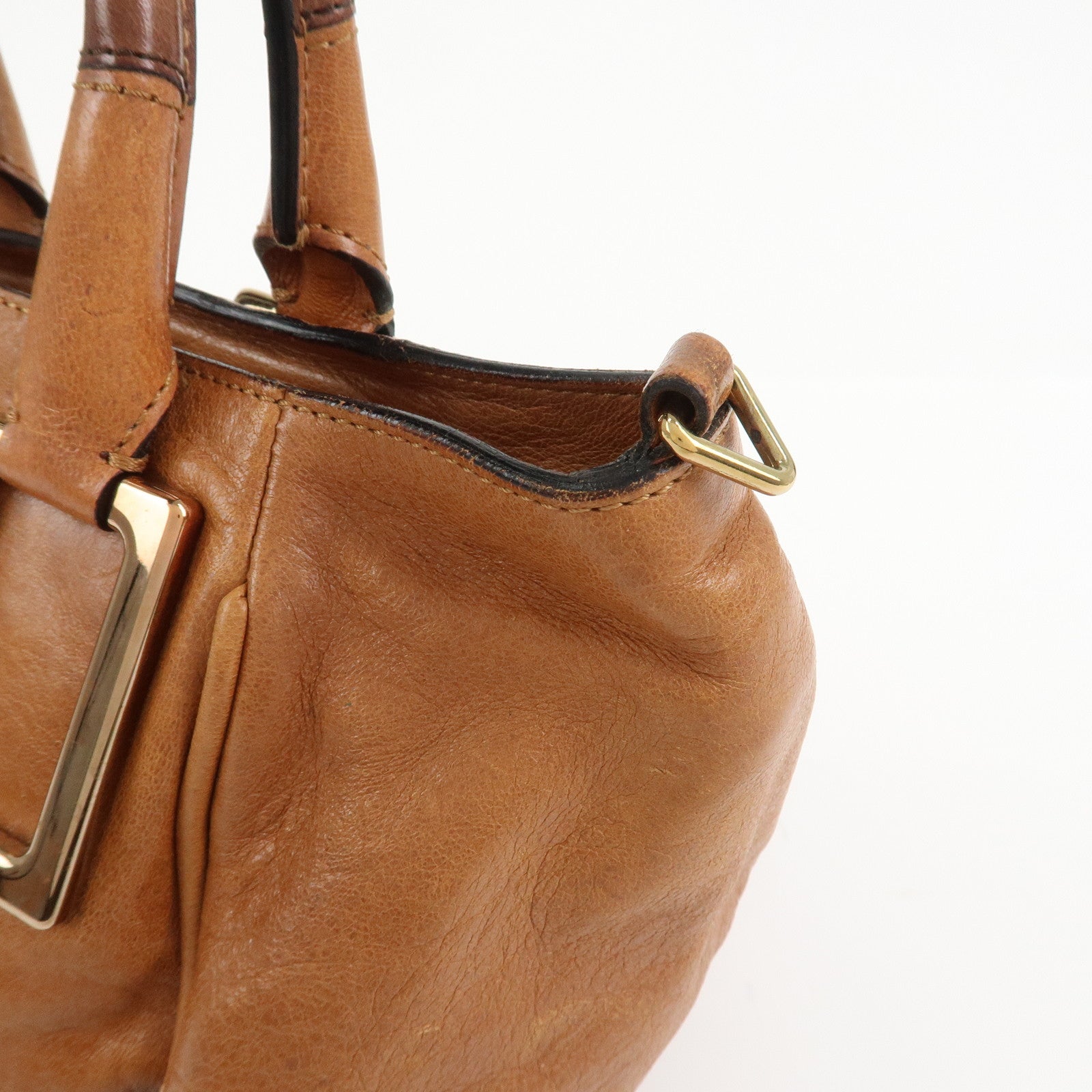 Chloe Ethel Leather 2Way Bag Hand Bag Shoulder Bag Brown