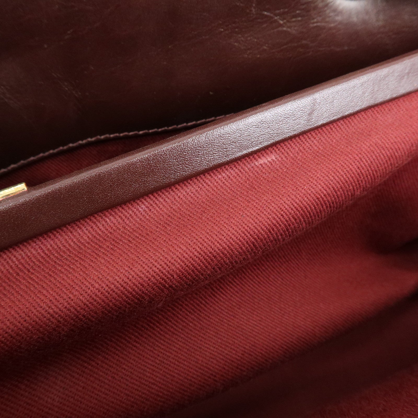 CHANEL Mademoiselle Calf Leather Chain Shoulder Bag Bordeaux