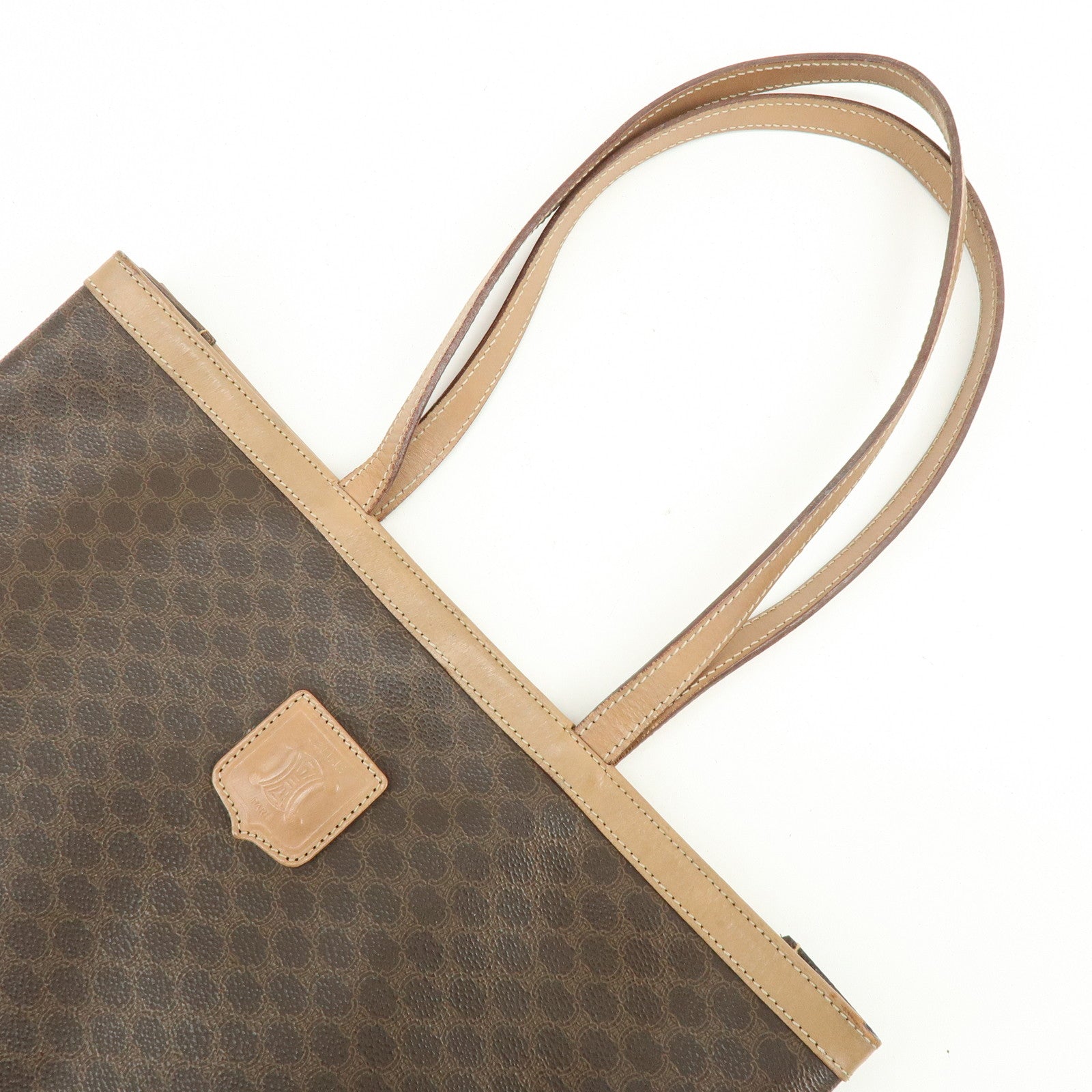 CELINE Macadam PVC Leather Tote Bag Shoulder Bag Brown