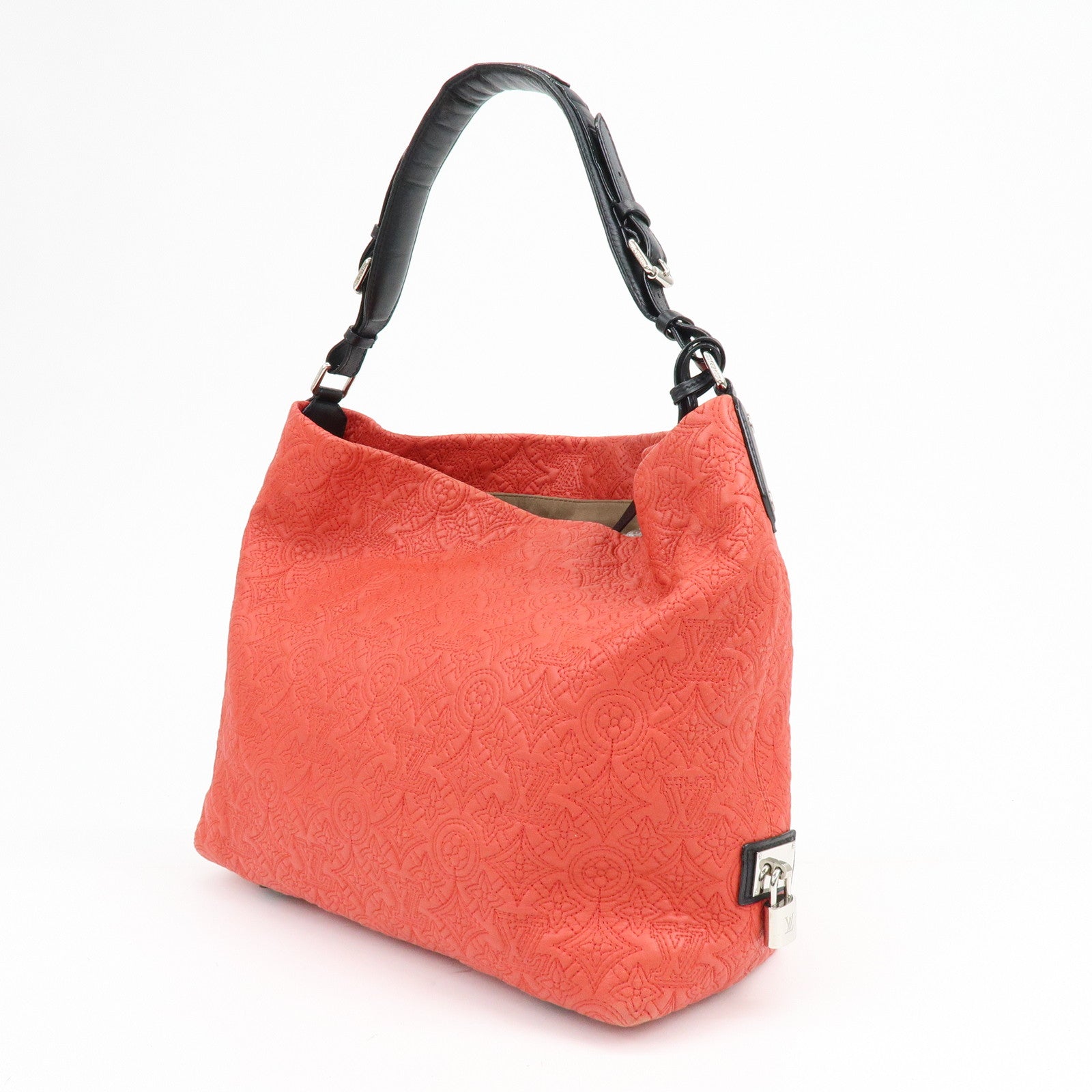 Louis Vuitton Monogram Antheia Leather Shoulder Bag Red Black