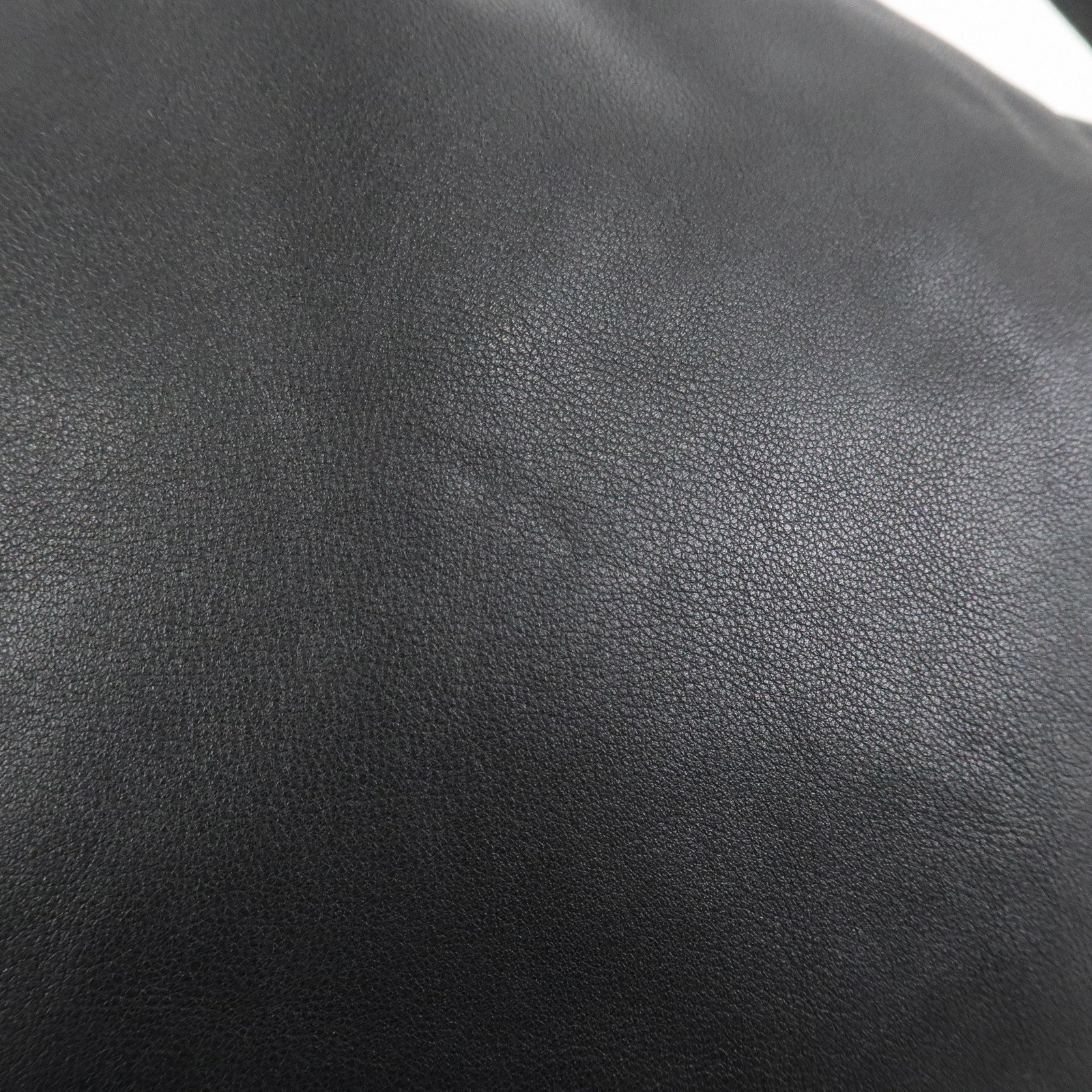 FENDI Logo Leather Shoulder Bag Hand Bag Black 8BR228