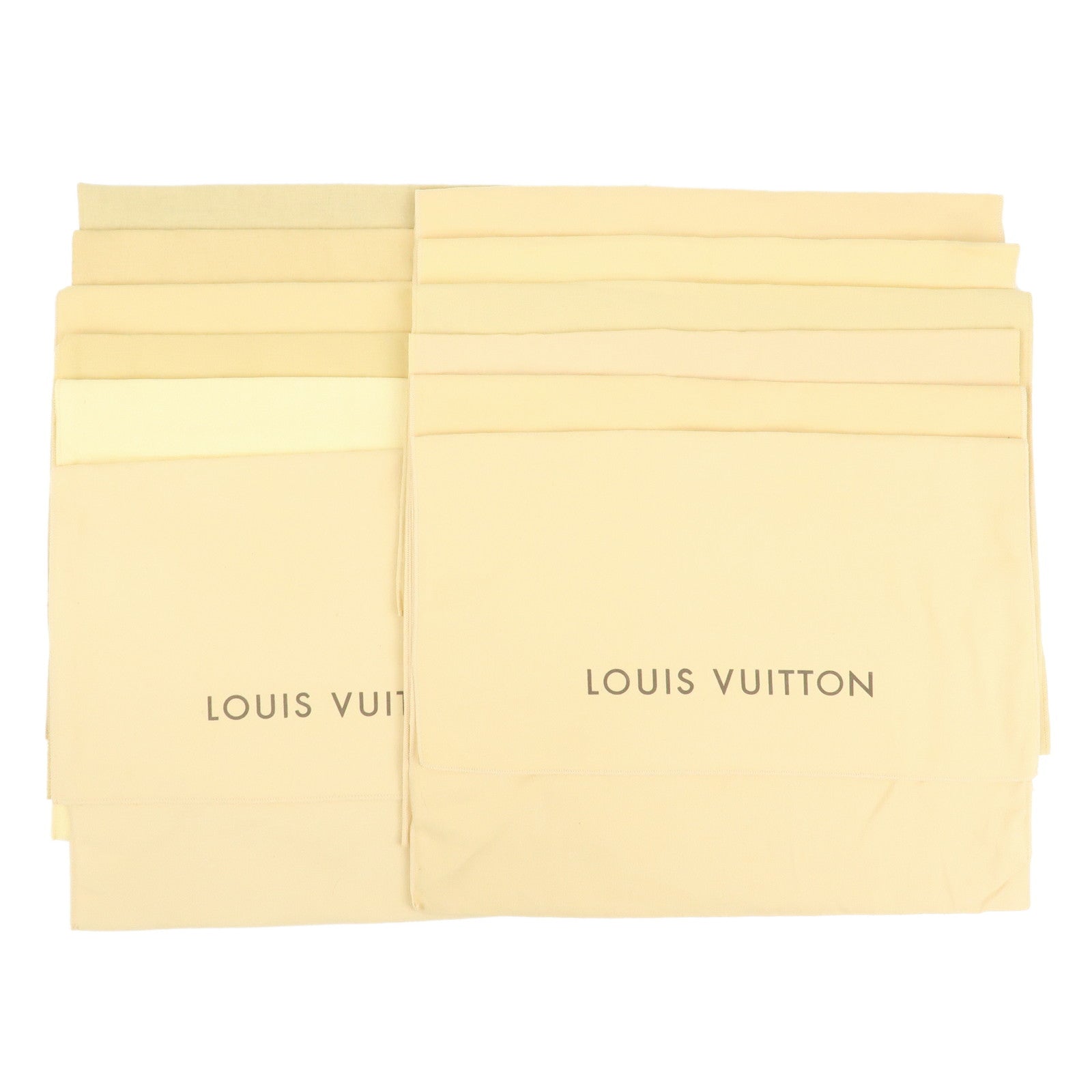 Louis Vuitton Set of 12 Dust Bag Storage Bag Flap Beige