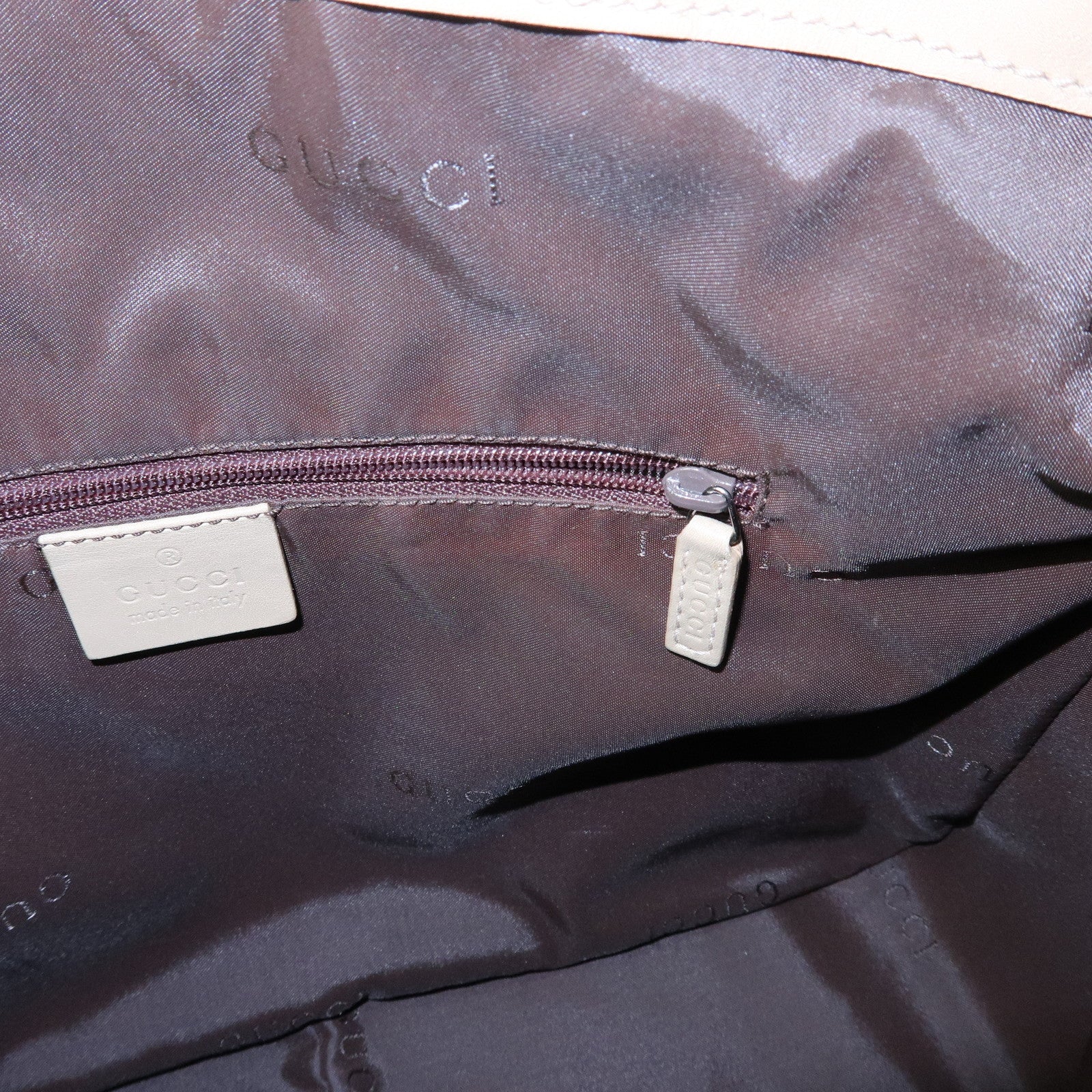 GUCCI Bamboo Leather 2Way Hand Bag Shoulder Bag Beige 001・1638・2684