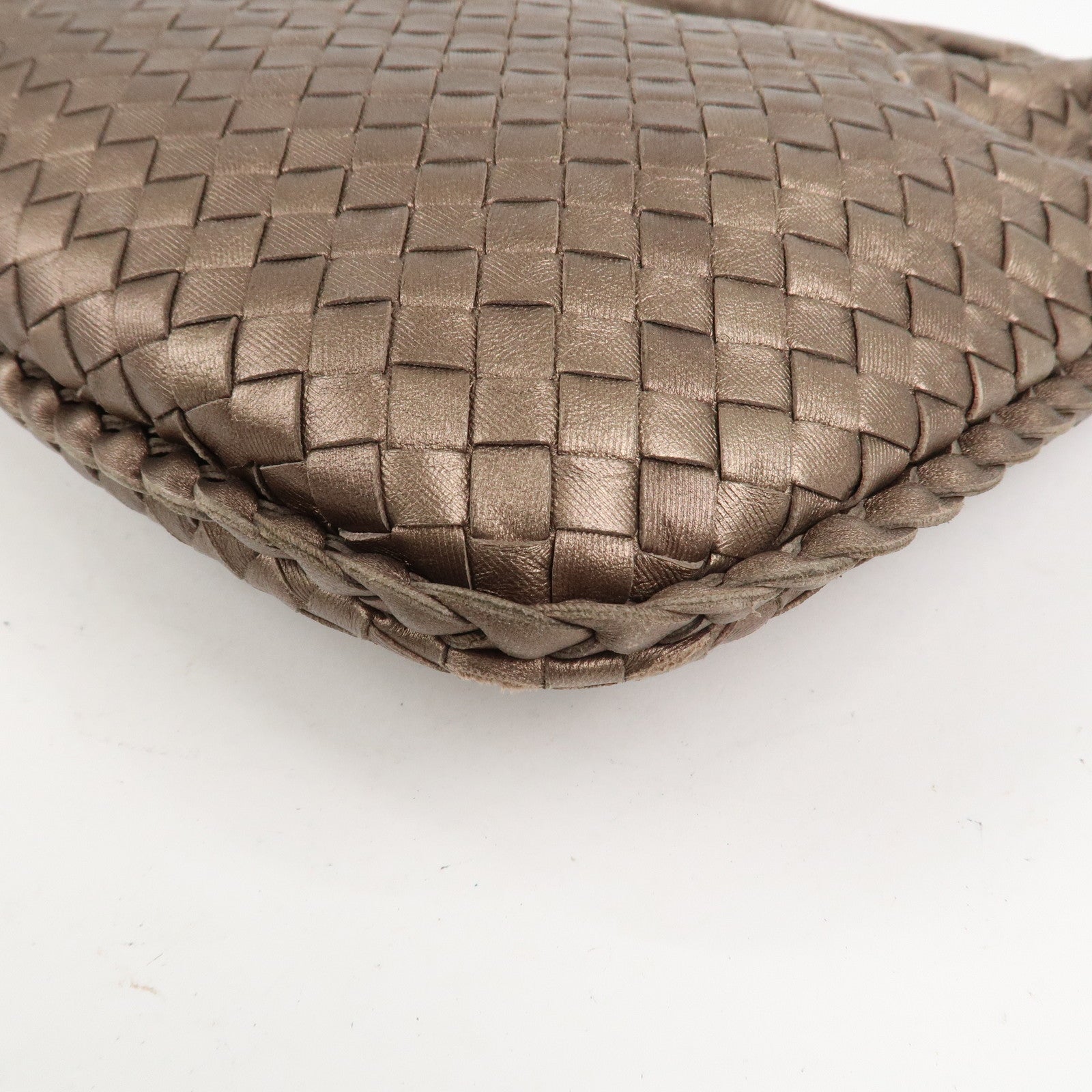BOTTEGA VENETA Intrecciato Leather Shoulder Bag Metaric Brown