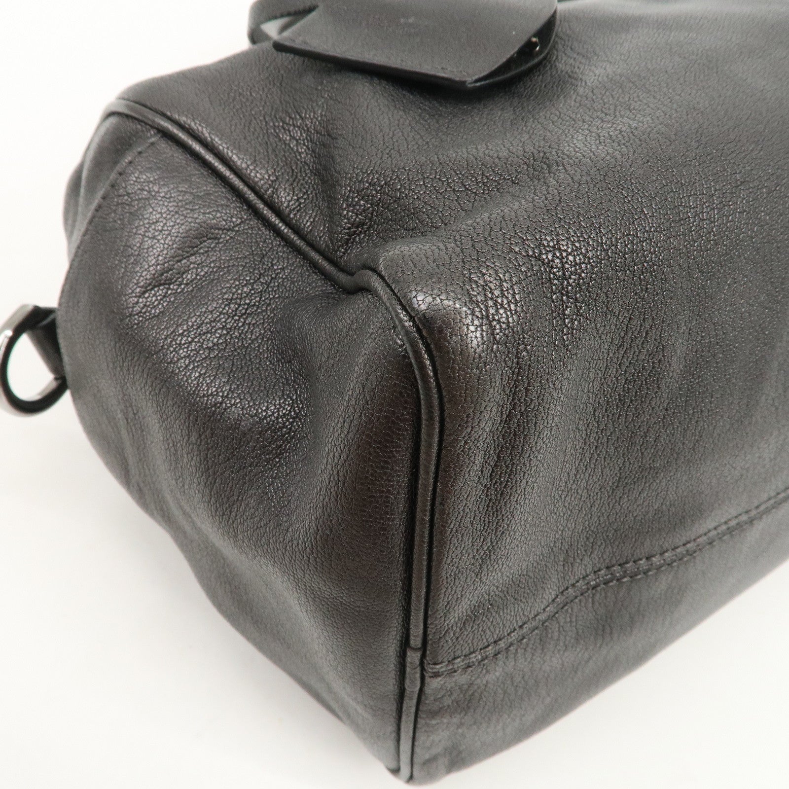 LOEWE Anagram Leather 2WAY Bag Shoulder Bag Hand Bag Metallic Gray