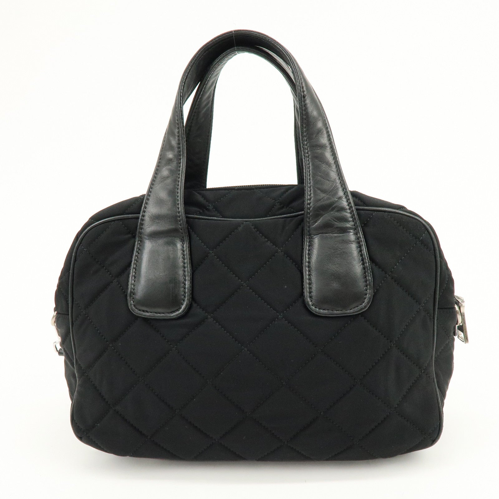 PRADA Tessuto Nylon Leather 2Way Bag Hand Bag Shoulder Bag Black