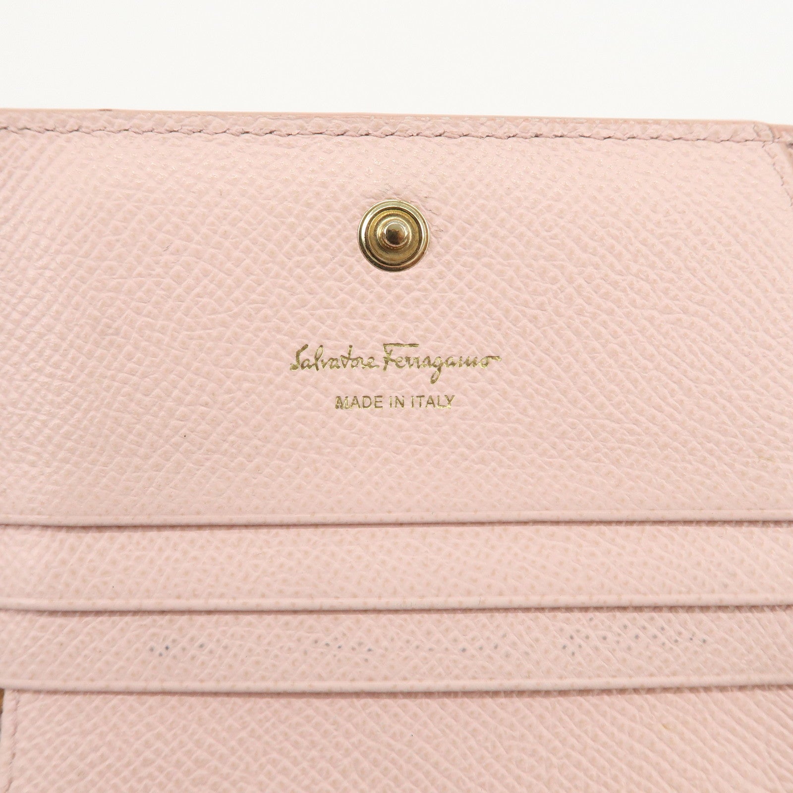 Ferragamo Gancini Vara Ribbon Set of 2 Wallet Black Pink