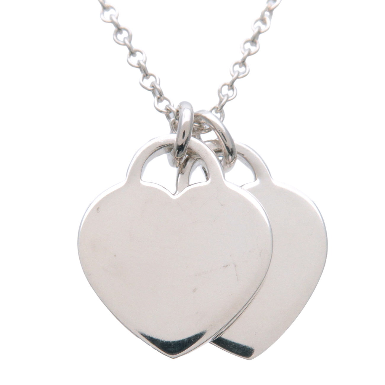 Tiffany & Co Return to Tiffany Mini Double Heart Tag Necklace SV925