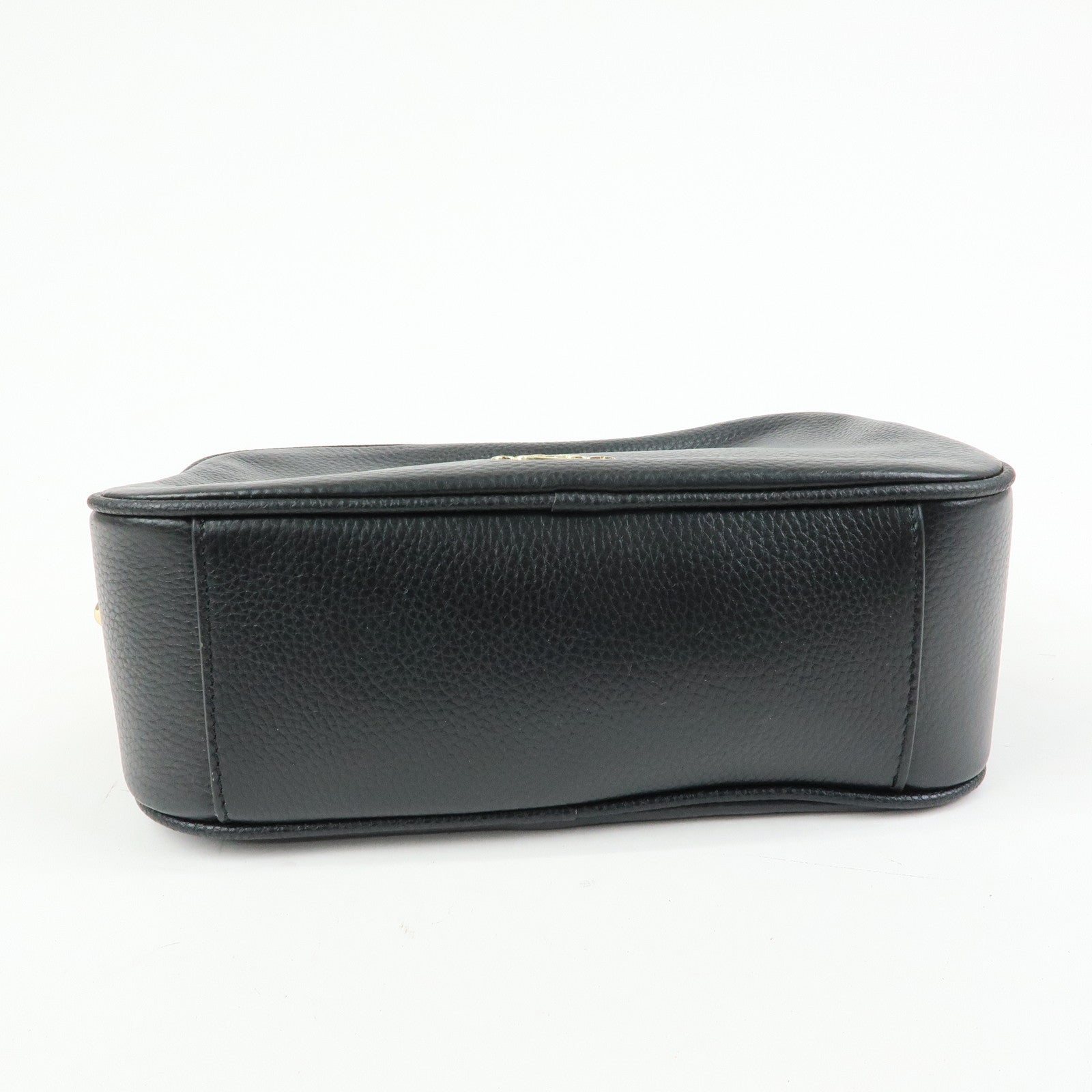 COACH Logo Leather Shoulder Crossbody Bag Black