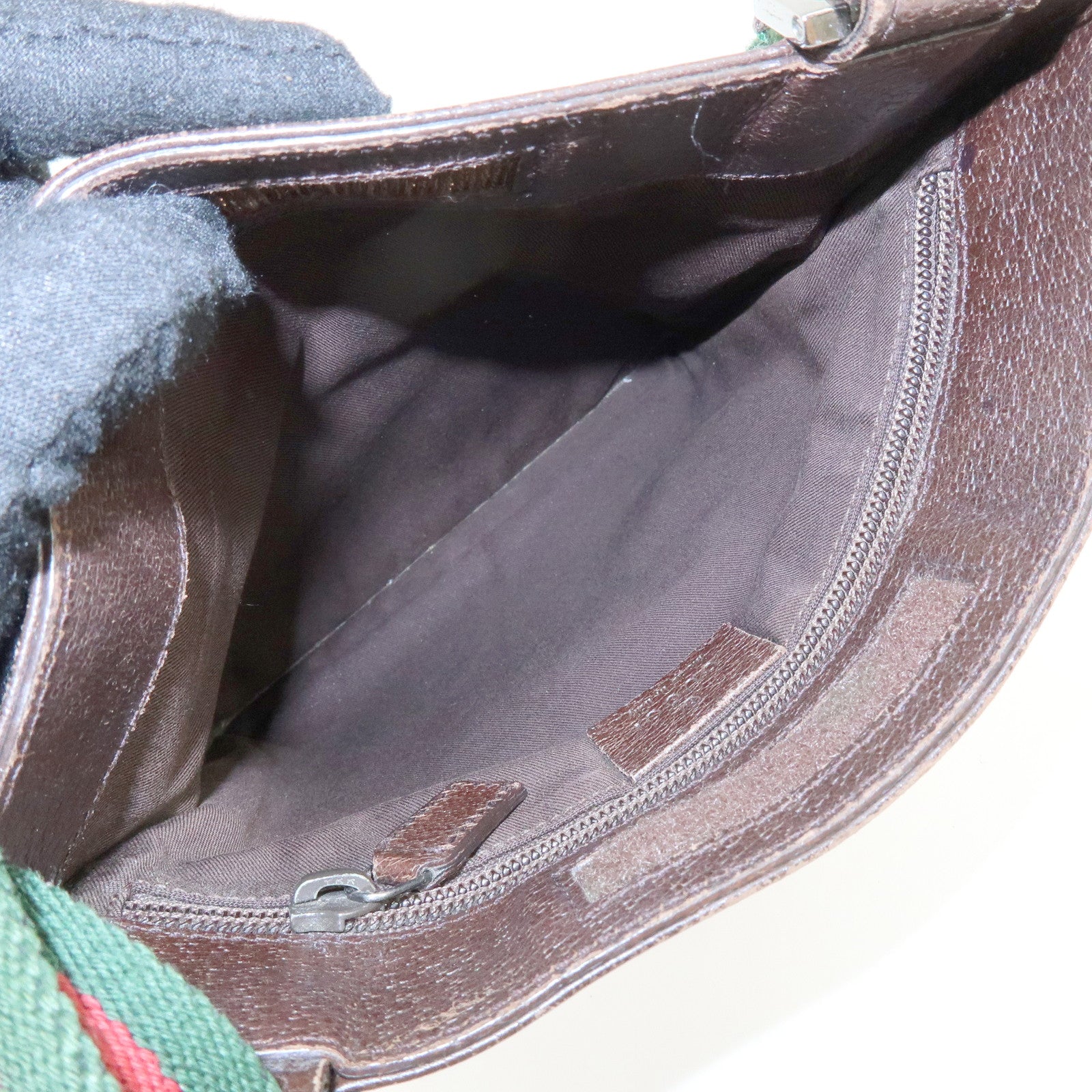 GUCCI Sherry GG Canvas Leather Shoulder Crossbody Bag Brown 27639