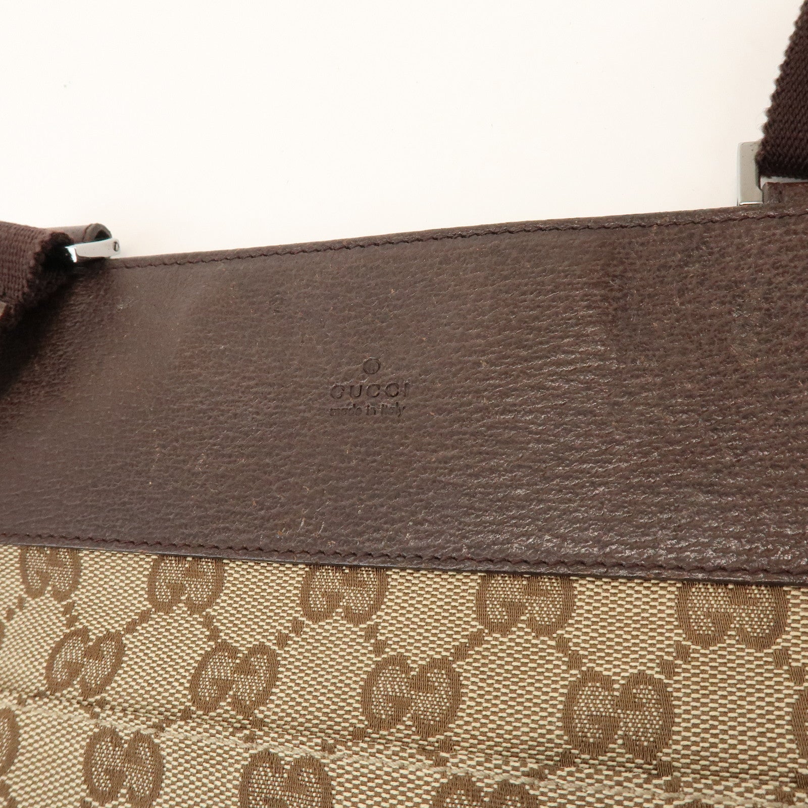 GUCCI GG Canvas Leather Shoulder Crossbody Bag Beige Brown 27639