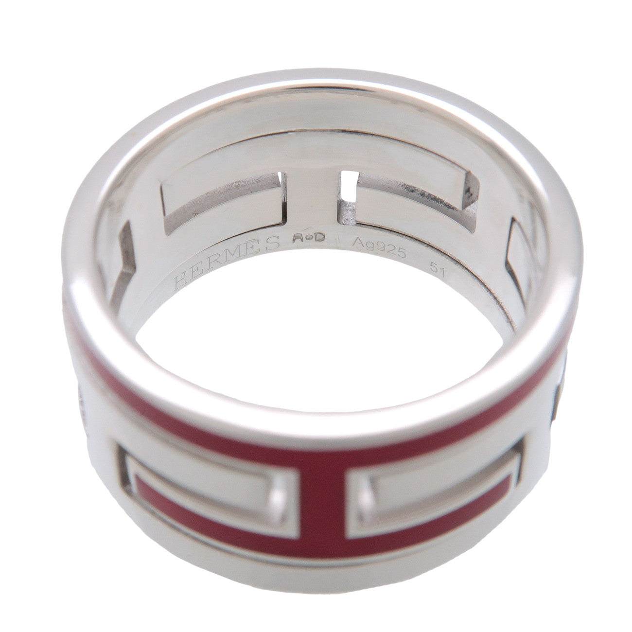 HERMES Move Ash Ring SV925 Silver #51 US5.5 EU51 HK12