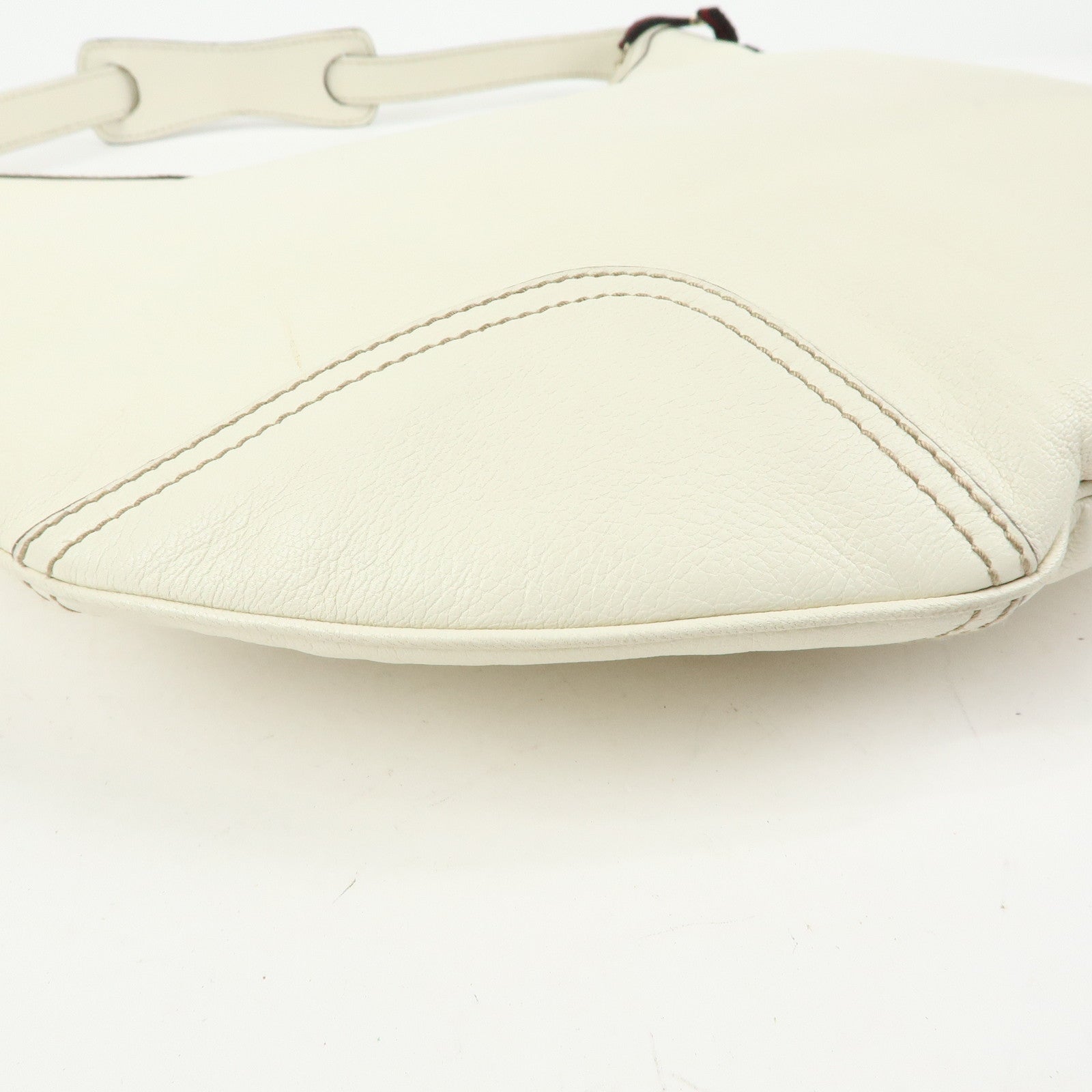 GUCCI Sherry Princy Leather Shoulder Bag Hand Bag White 162882