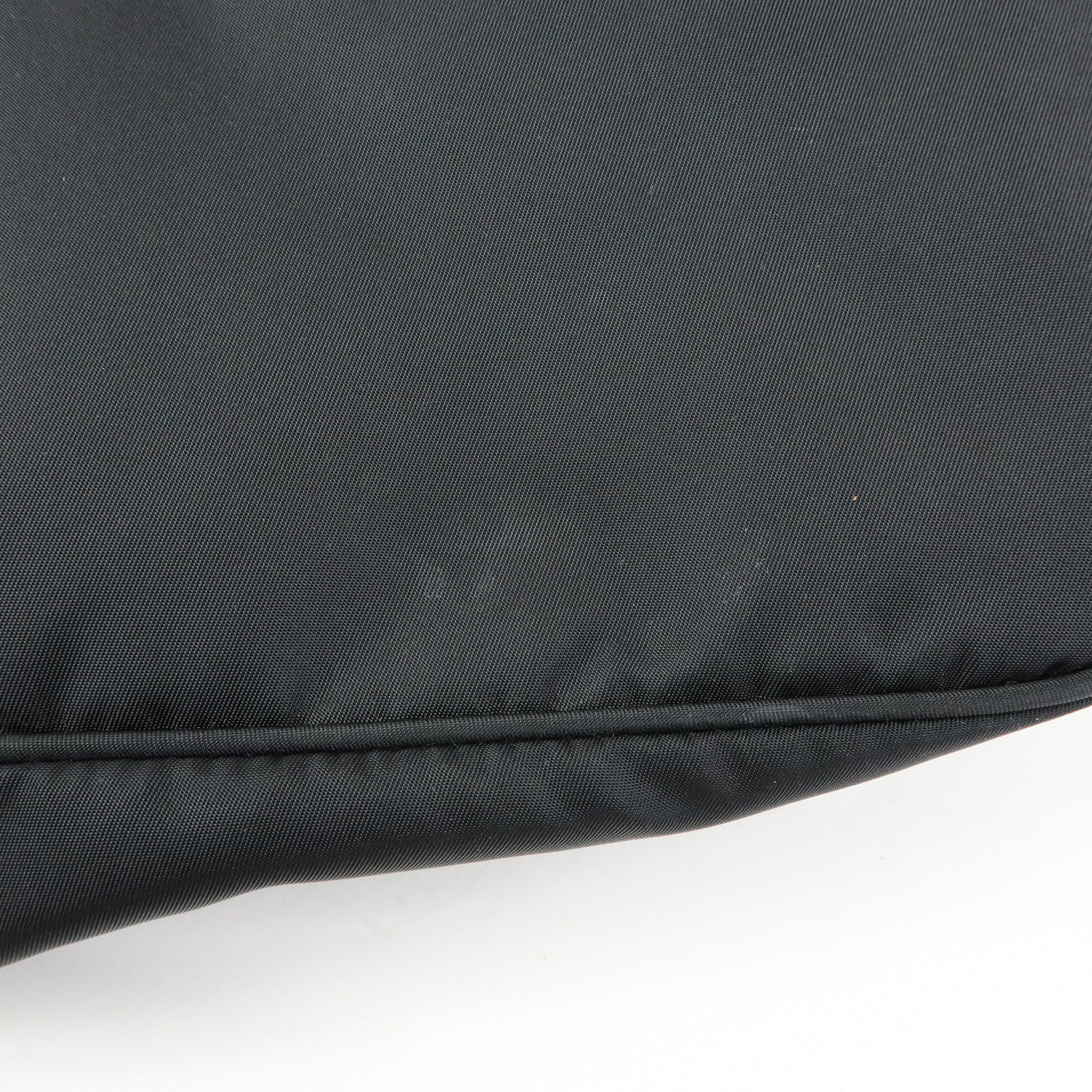 PRADA Triangle Logo Nylon Leather Backpack Rucksack Black 1BZ005