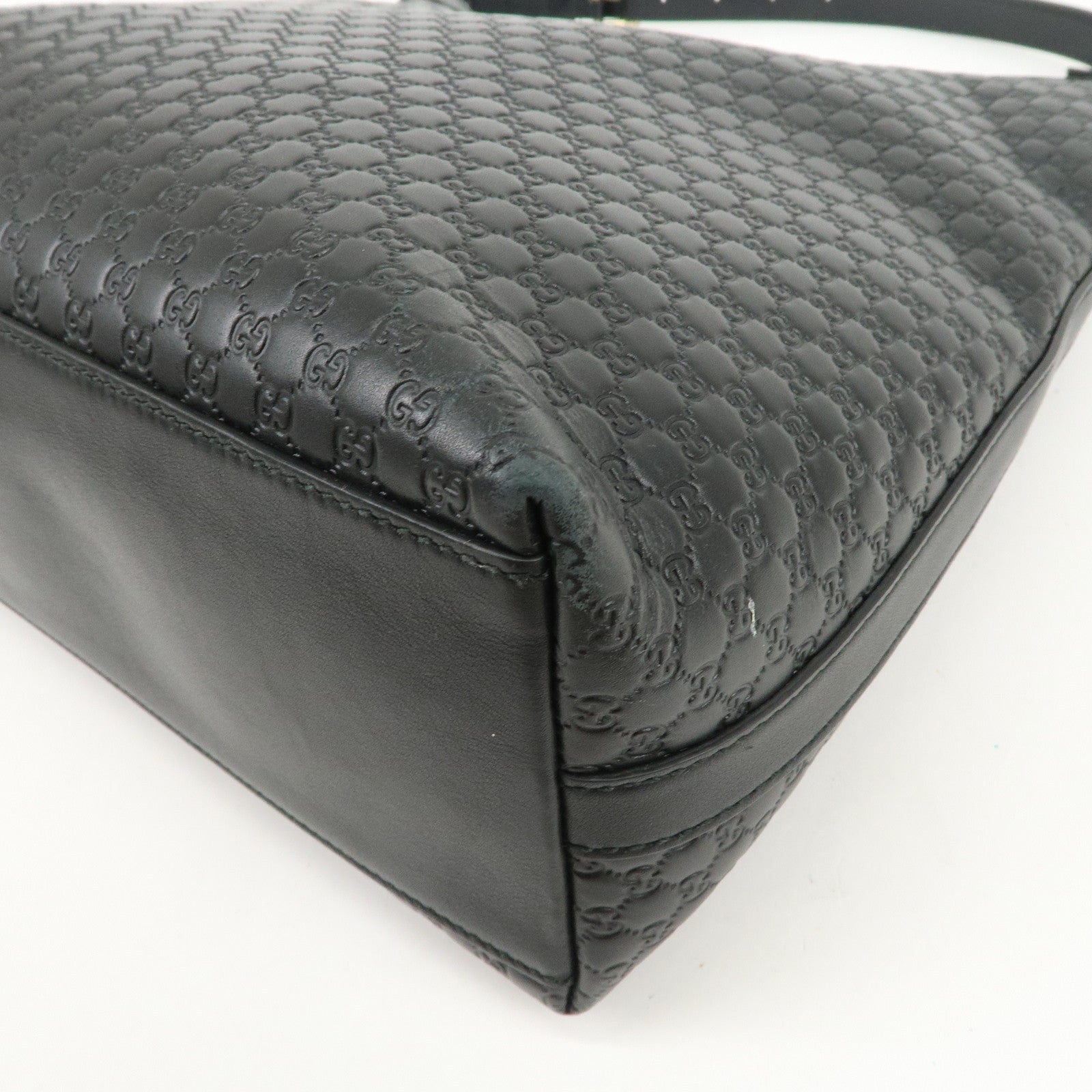 GUCCI Micro Guccissima Leather Shoulder Bag Hand Bag Black 449732