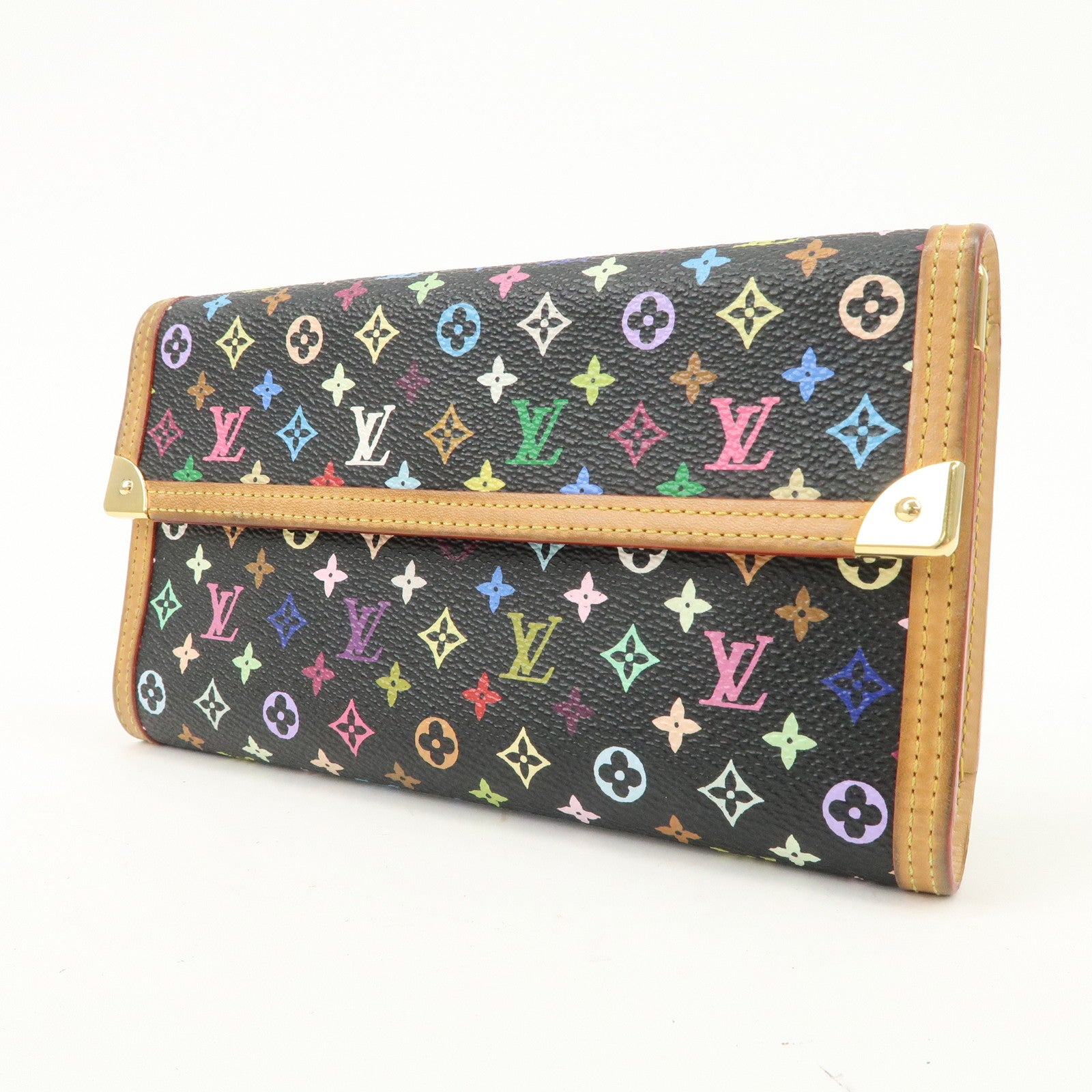 Louis Vuitton Monogram Multicolor Porte Trezor International M92658
