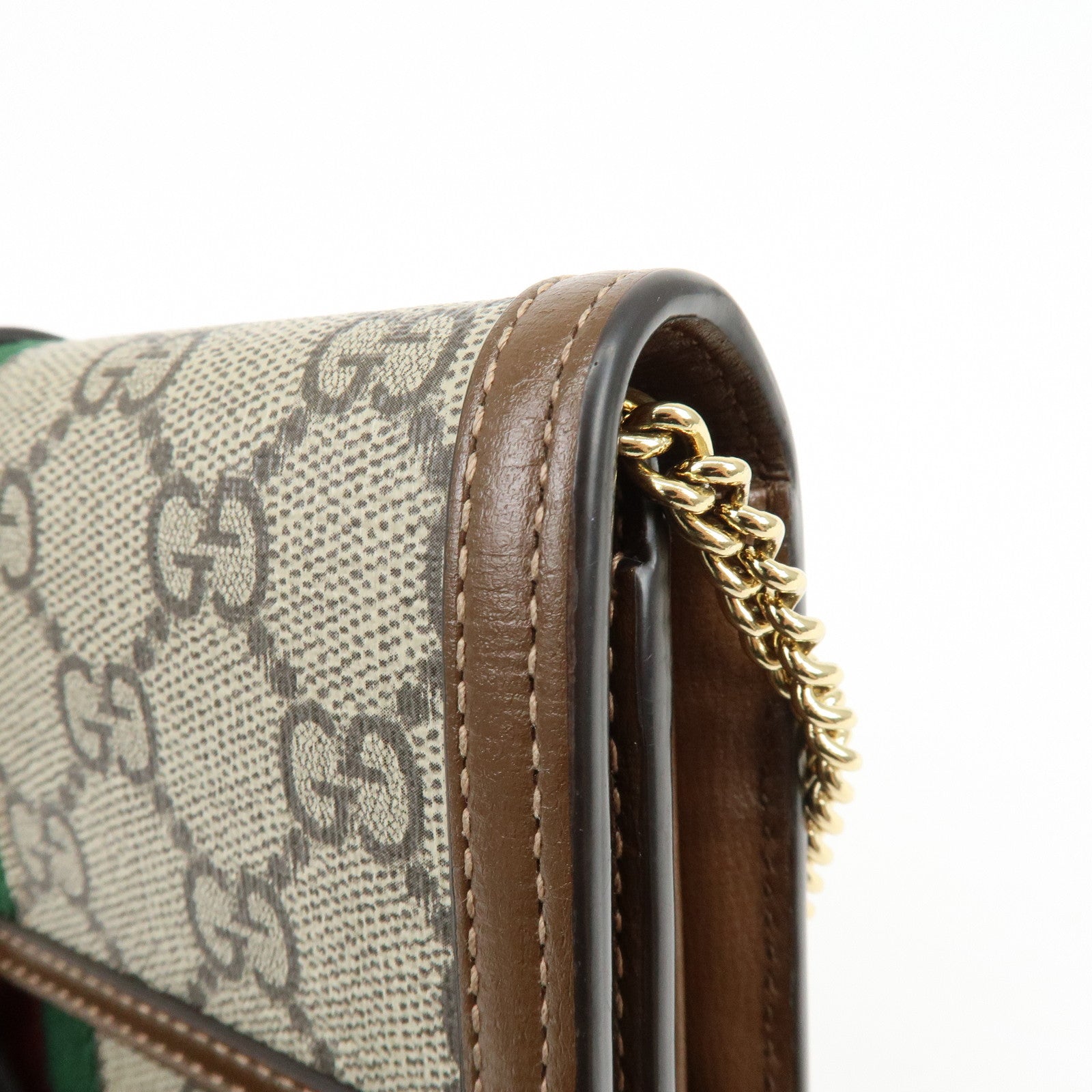 GUCCI Jackie 1961 Sherry GG Supreme Leather Chain Wallet Bag 652681