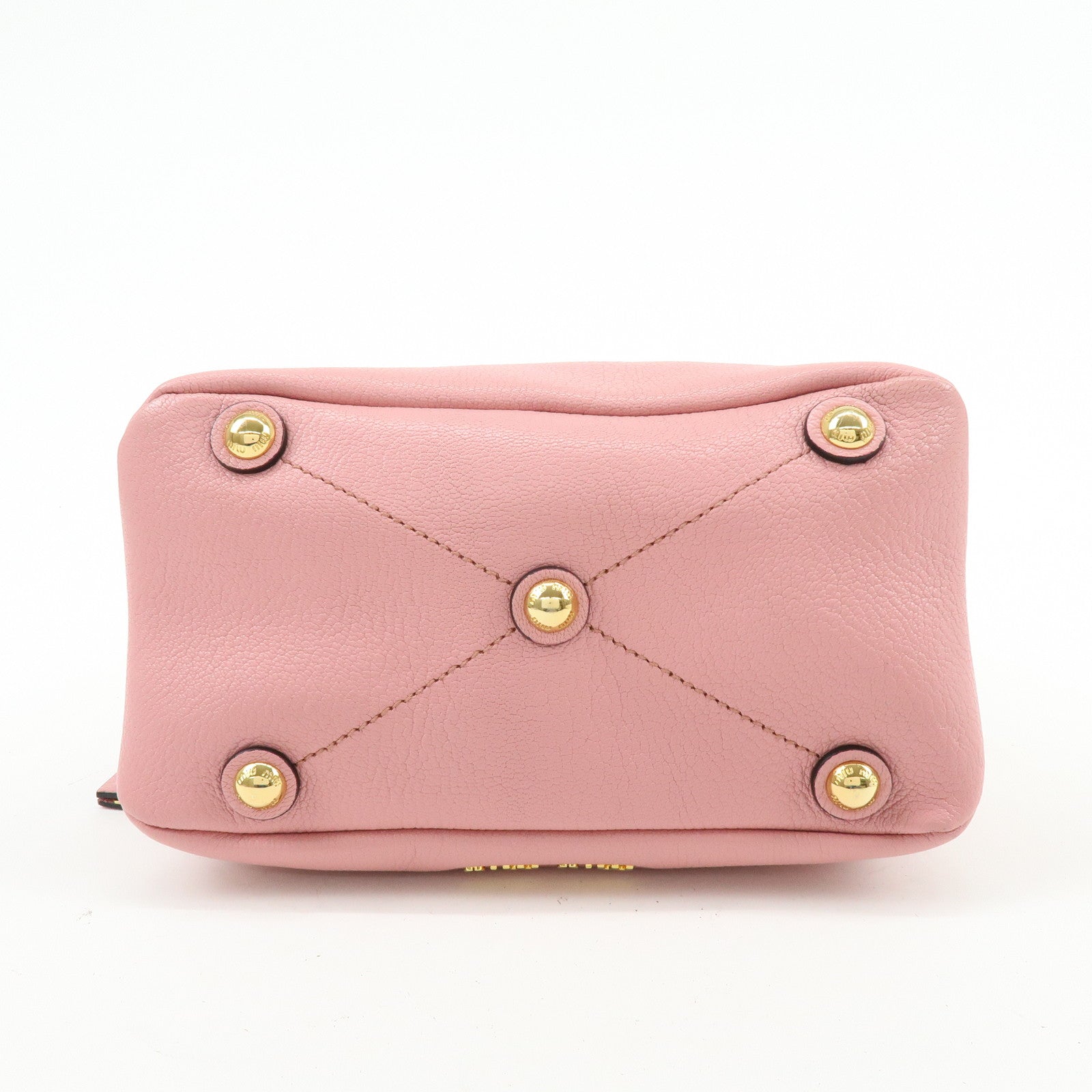 MIU MIU Madras Leather 2Way Bag Hand Bag Shoulder Bag Pink RR1951