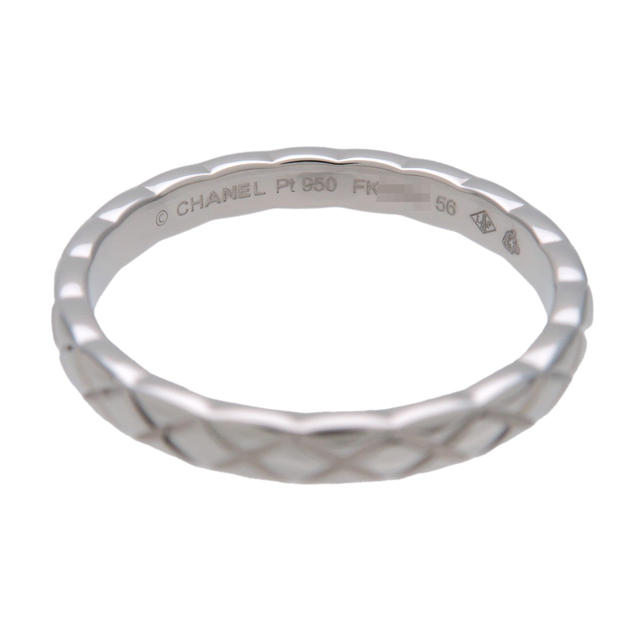 CHANEL COCO Crush Ring #56 PT950 Platinum US7.5 EU56 HK16.5 J11117