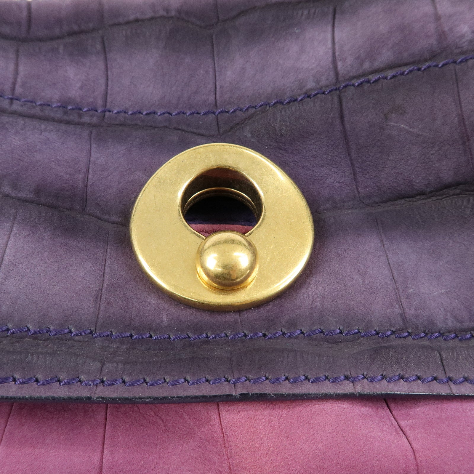 SAINT LAURENT PARIS Muse Two Suede Leather 2way Bag Purple Pink