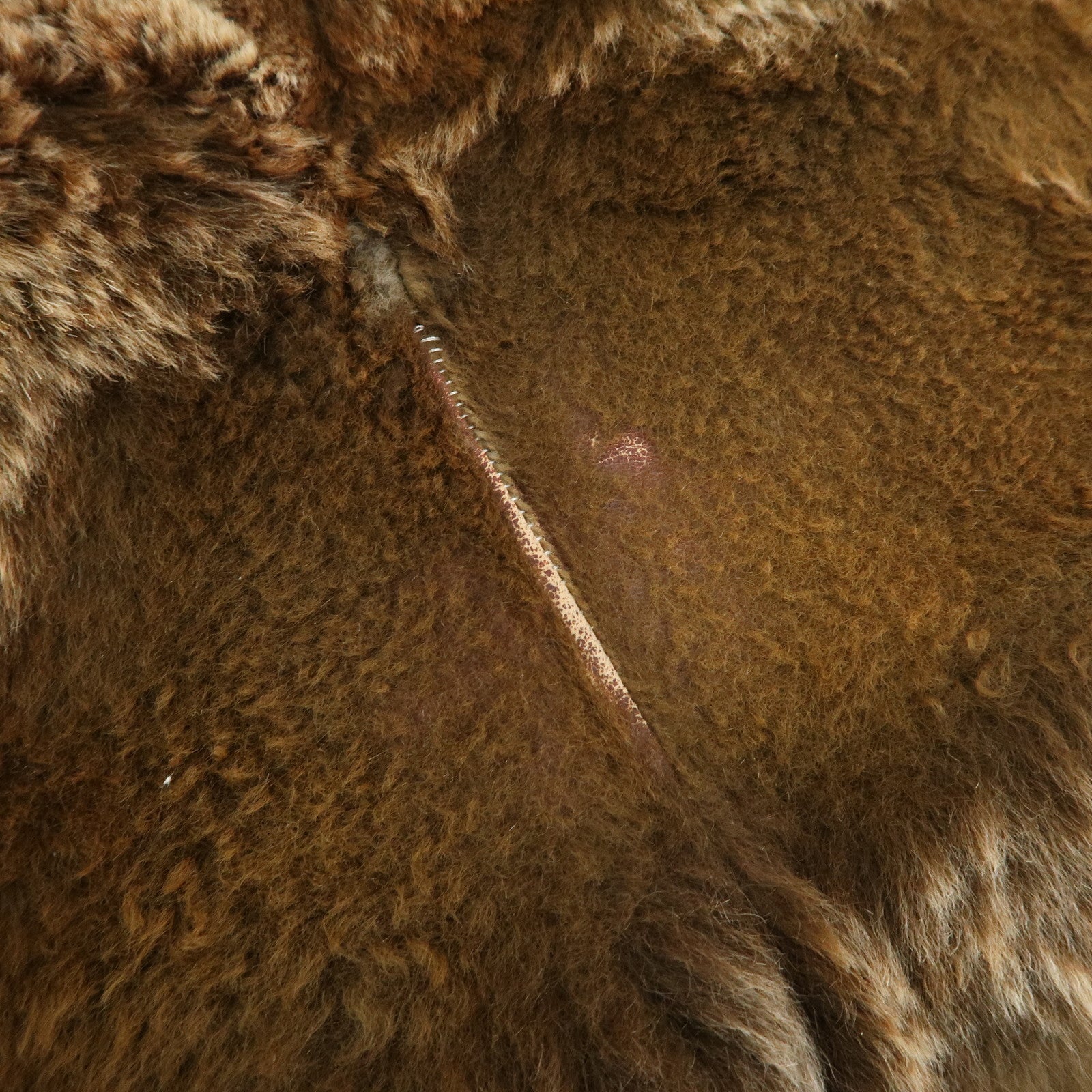 CHANEL COCO Mark Logo Fur Suede Tote Bag Hand Bag Brown