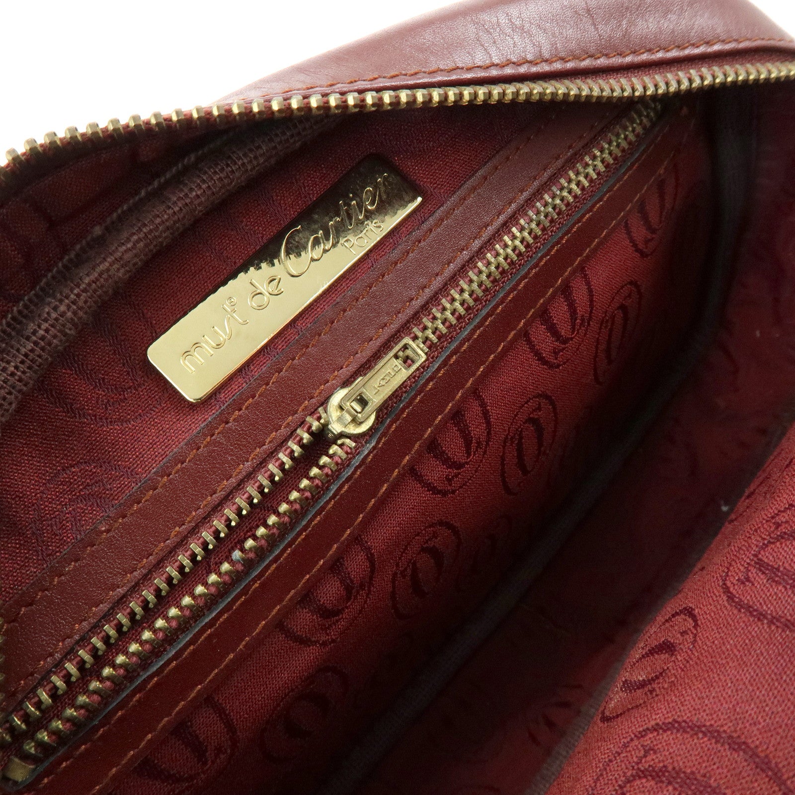 Cartier Must de Cartier Leather Shoulder Bag Crossbody Bag Bordeaux